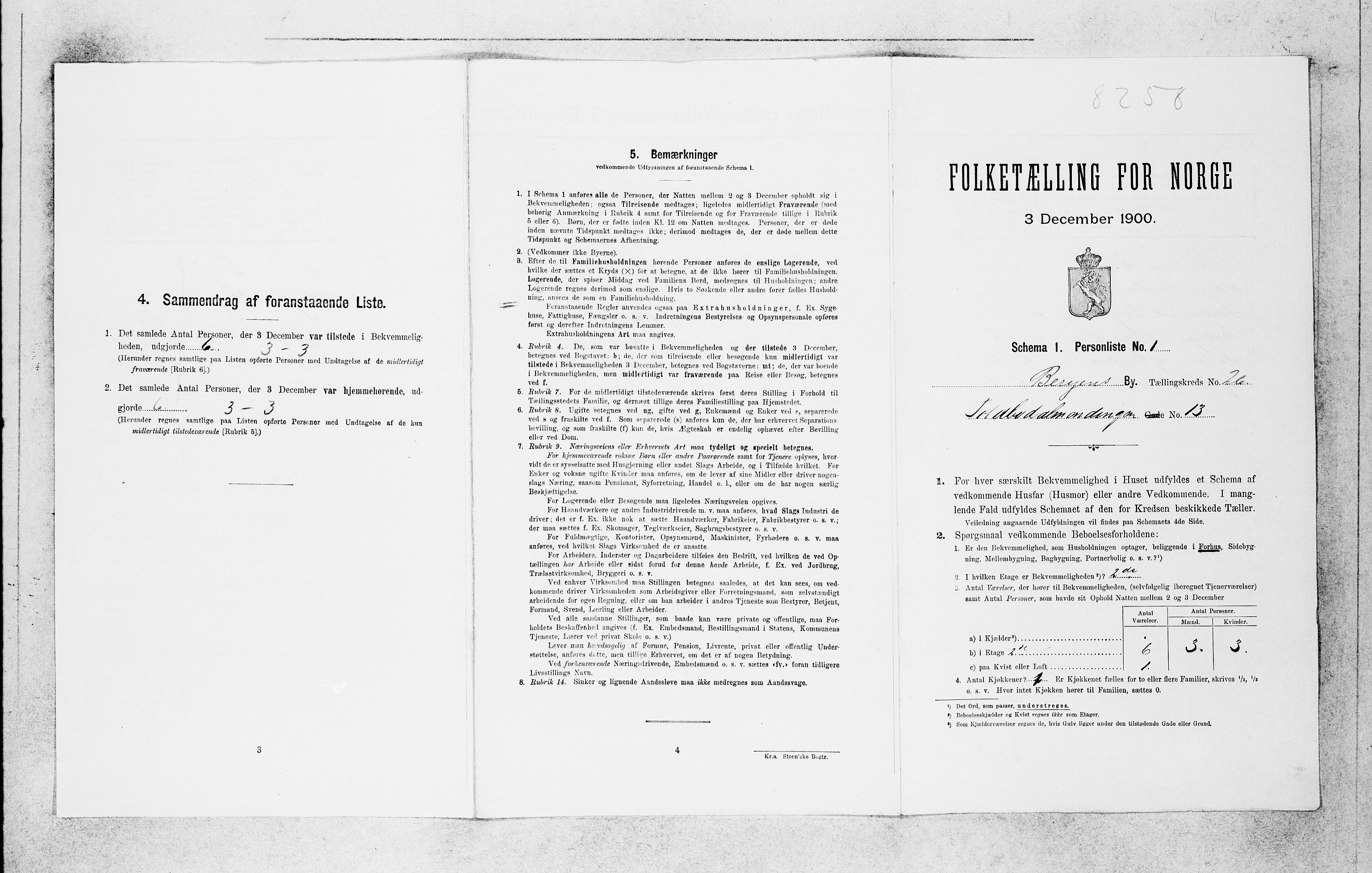 SAB, 1900 census for Bergen, 1900, p. 5424