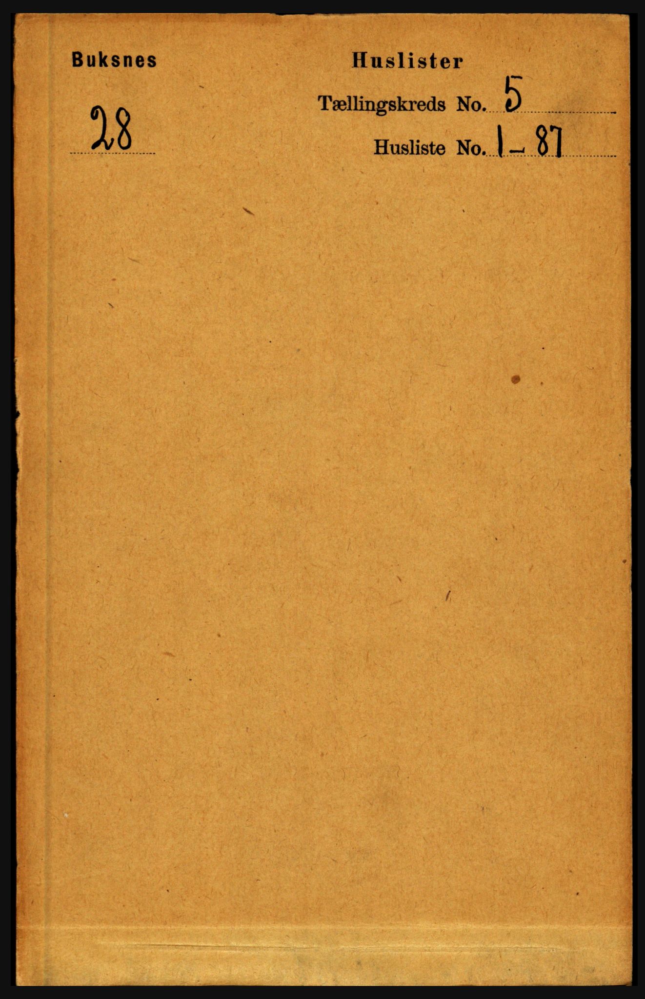 RA, 1891 census for 1860 Buksnes, 1891, p. 3779