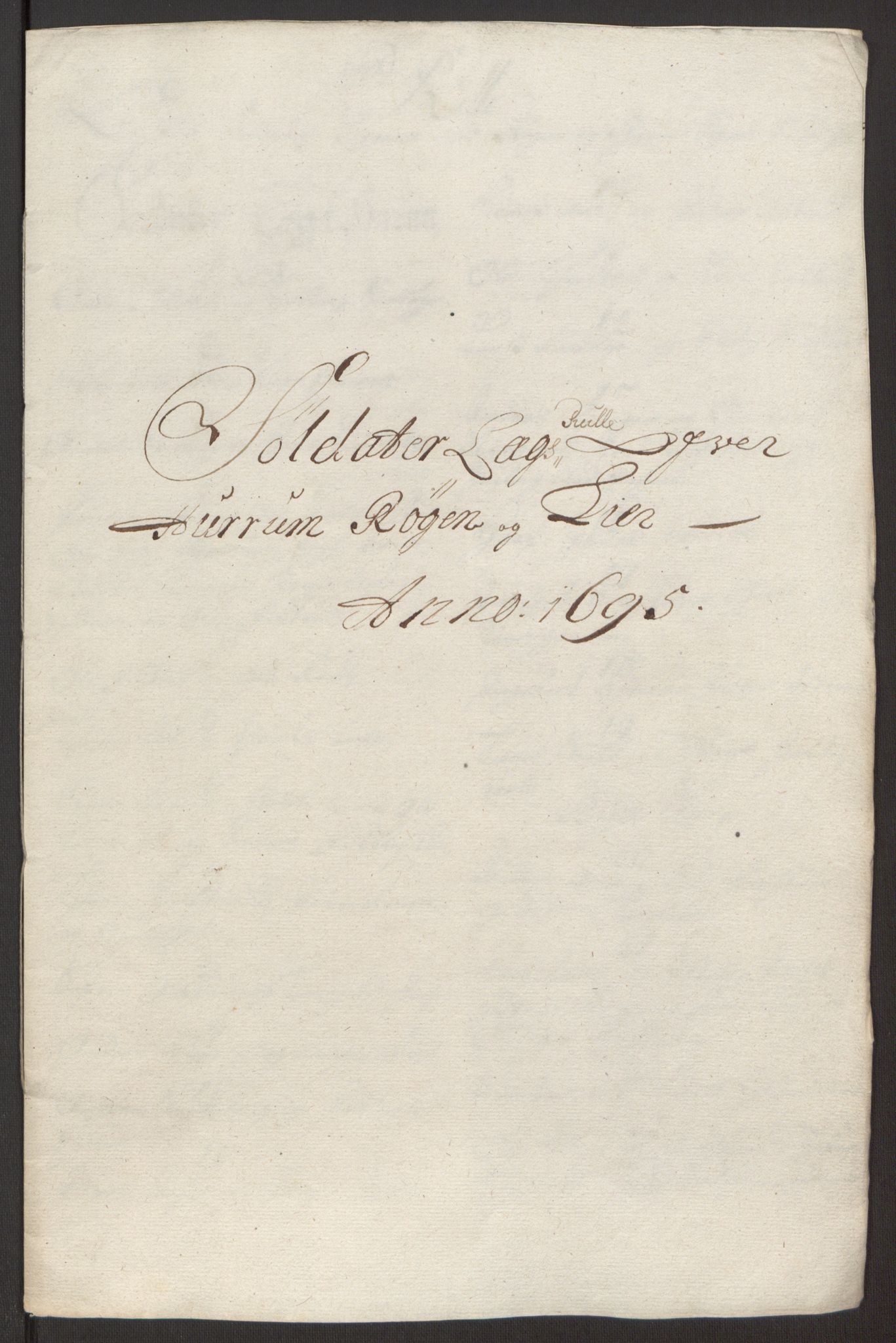 Rentekammeret inntil 1814, Reviderte regnskaper, Fogderegnskap, RA/EA-4092/R30/L1694: Fogderegnskap Hurum, Røyken, Eiker og Lier, 1694-1696, p. 273