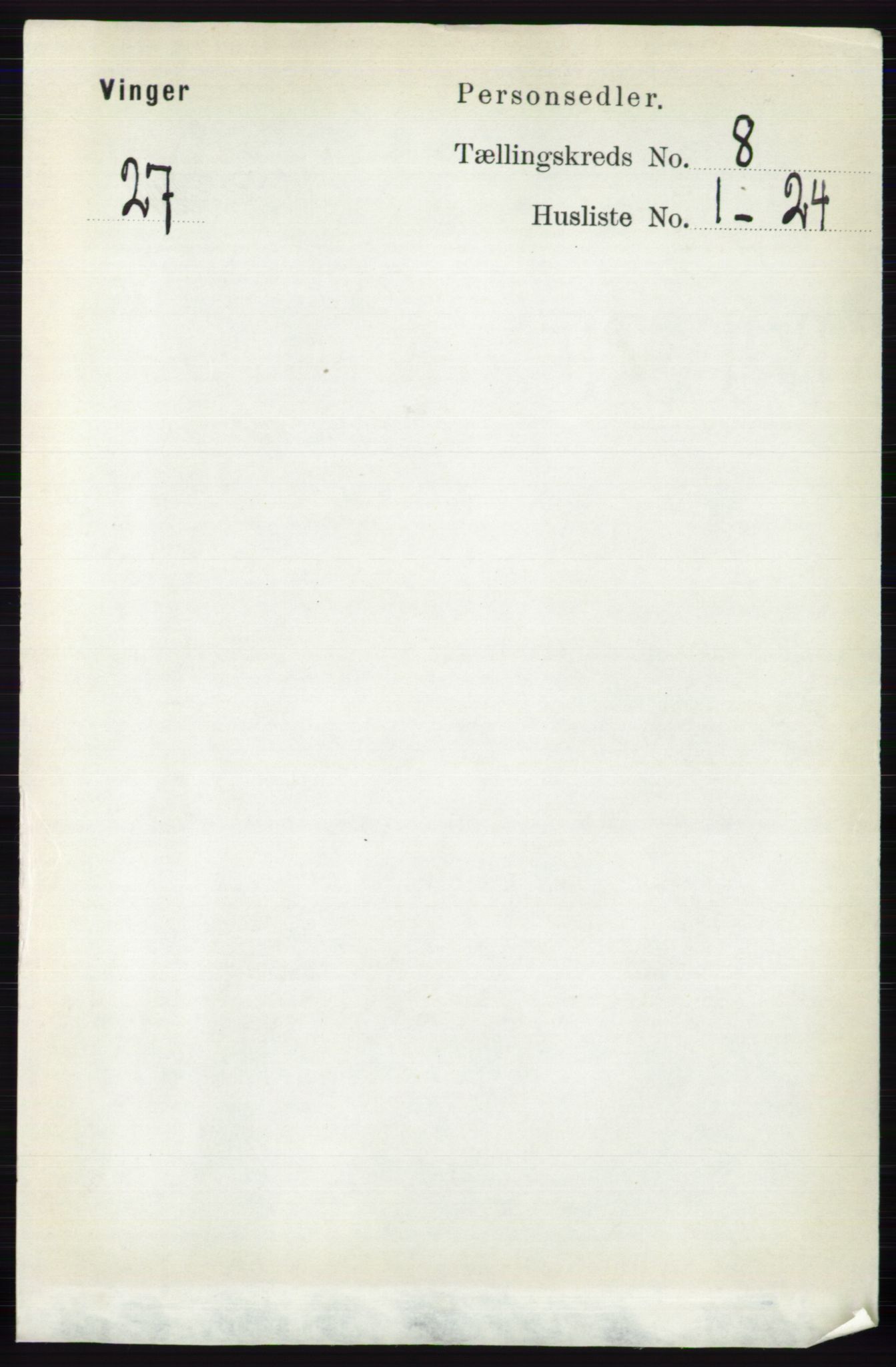 RA, 1891 census for 0421 Vinger, 1891, p. 3632