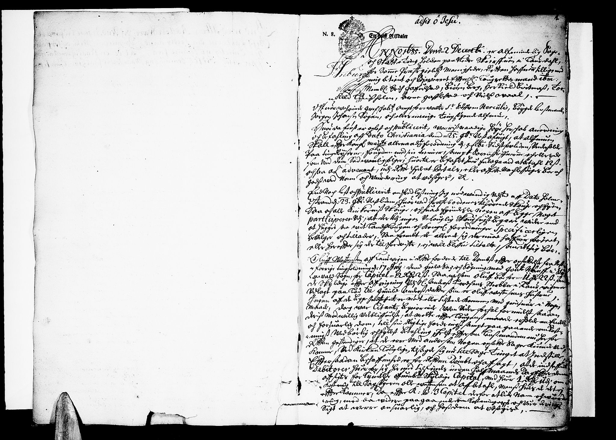Nordre Jarlsberg sorenskriveri, SAKO/A-80/F/Fa/Faa/L0003: Tingbok, 1685-1686, p. 1