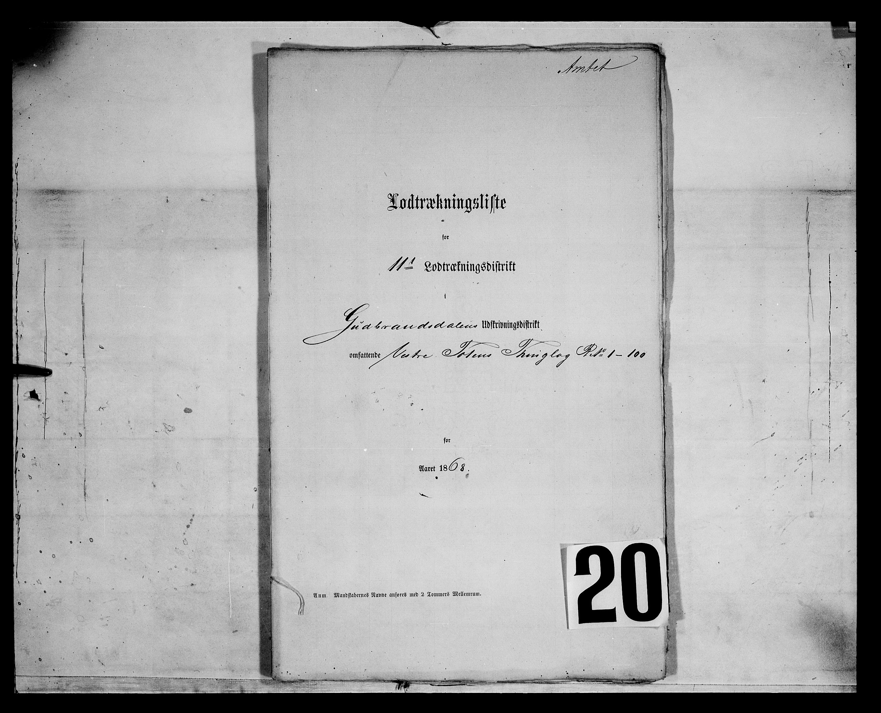 Fylkesmannen i Oppland, AV/SAH-FYO-002/1/K/Kg/L1167: Søndre og Nordre Land, Vestre Toten, 1860-1879, p. 7789