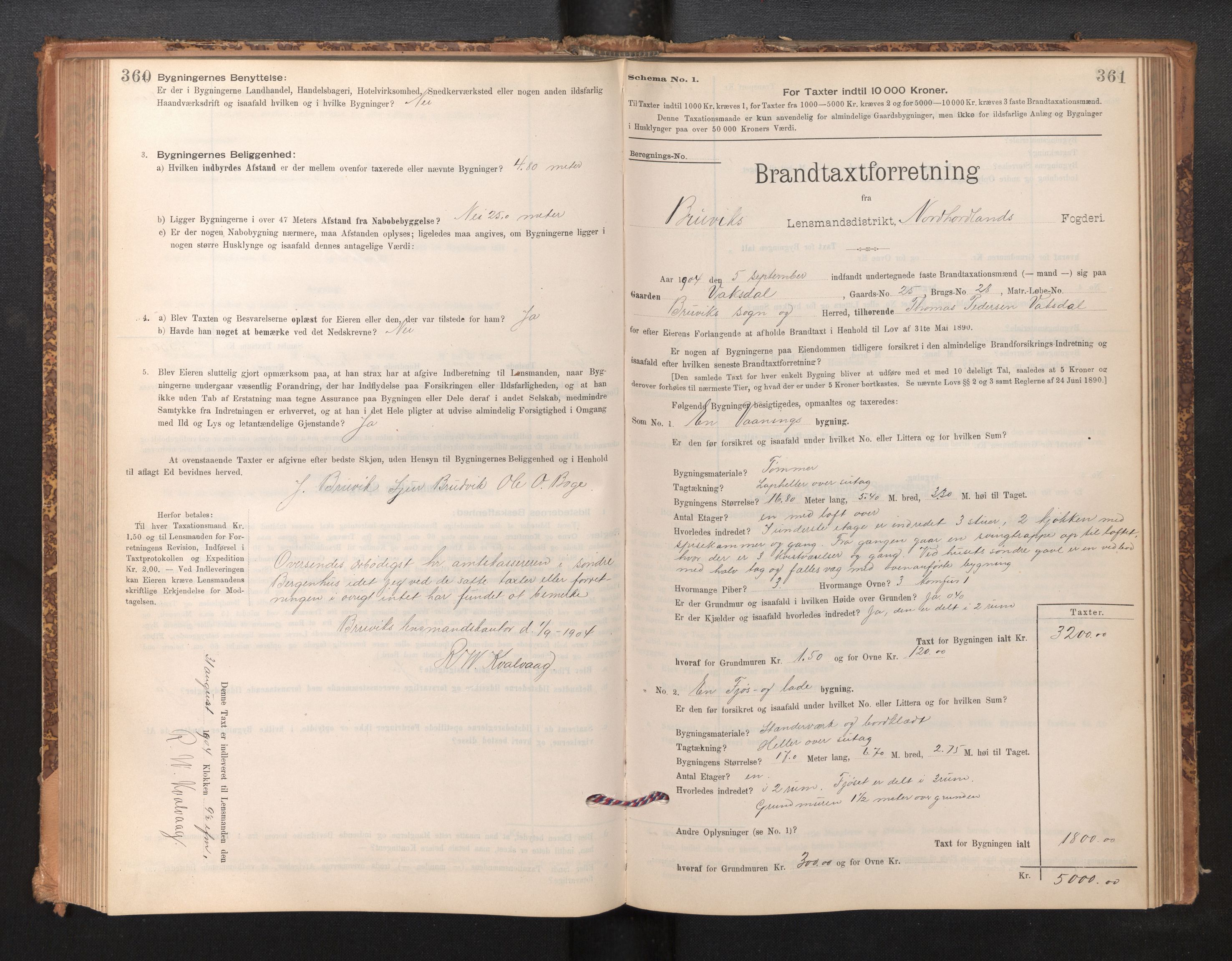 Lensmannen i Bruvik, SAB/A-31301/0012/L0006: Branntakstprotokoll, skjematakst, 1894-1906, p. 360-361