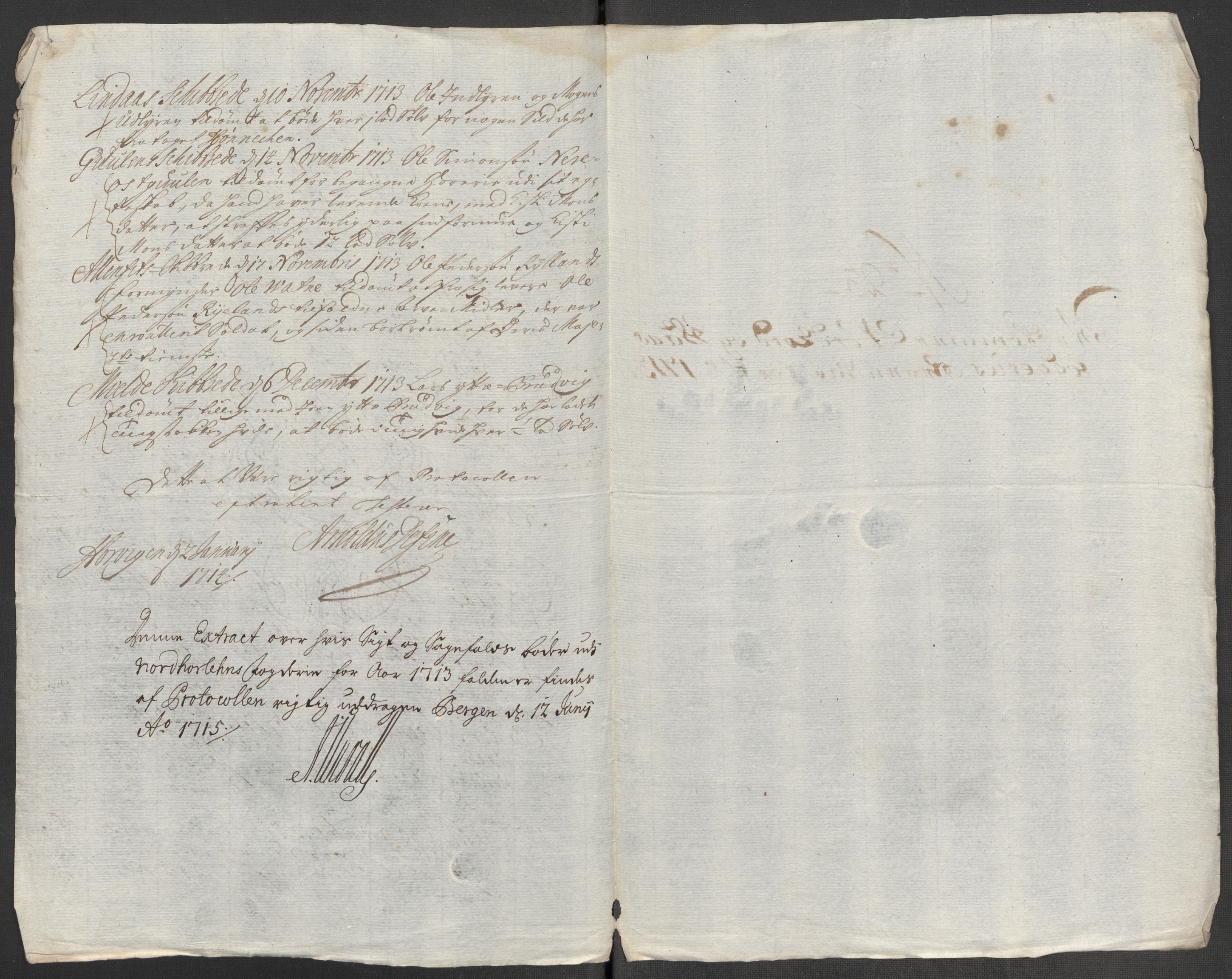 Rentekammeret inntil 1814, Reviderte regnskaper, Fogderegnskap, AV/RA-EA-4092/R51/L3195: Fogderegnskap Nordhordland og Voss, 1713, p. 246