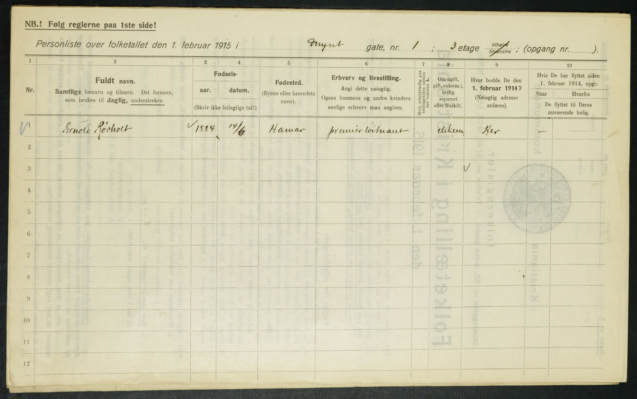 OBA, Municipal Census 1915 for Kristiania, 1915, p. 67769