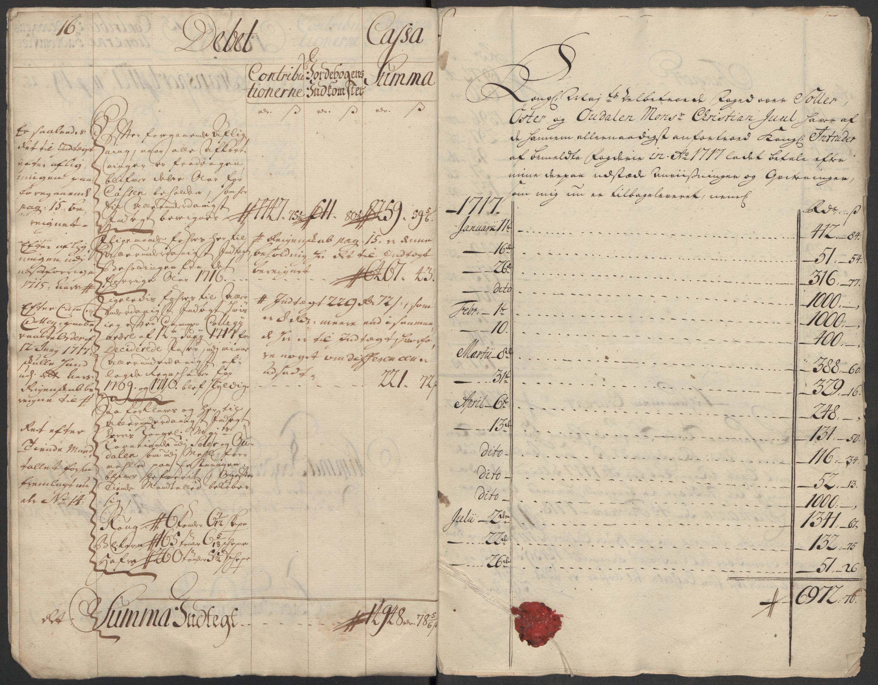 Rentekammeret inntil 1814, Reviderte regnskaper, Fogderegnskap, AV/RA-EA-4092/R13/L0856: Fogderegnskap Solør, Odal og Østerdal, 1717, p. 11