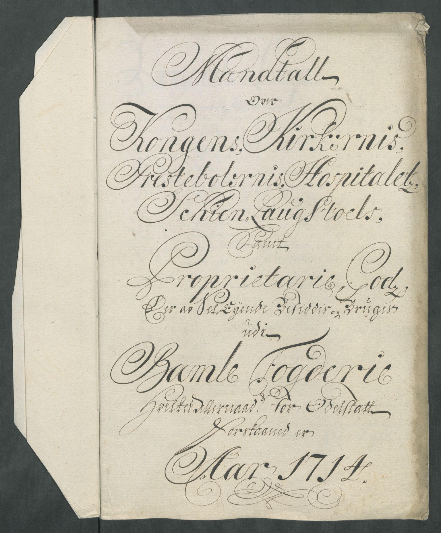 Rentekammeret inntil 1814, Reviderte regnskaper, Fogderegnskap, RA/EA-4092/R36/L2126: Fogderegnskap Øvre og Nedre Telemark og Bamble, 1714, p. 320