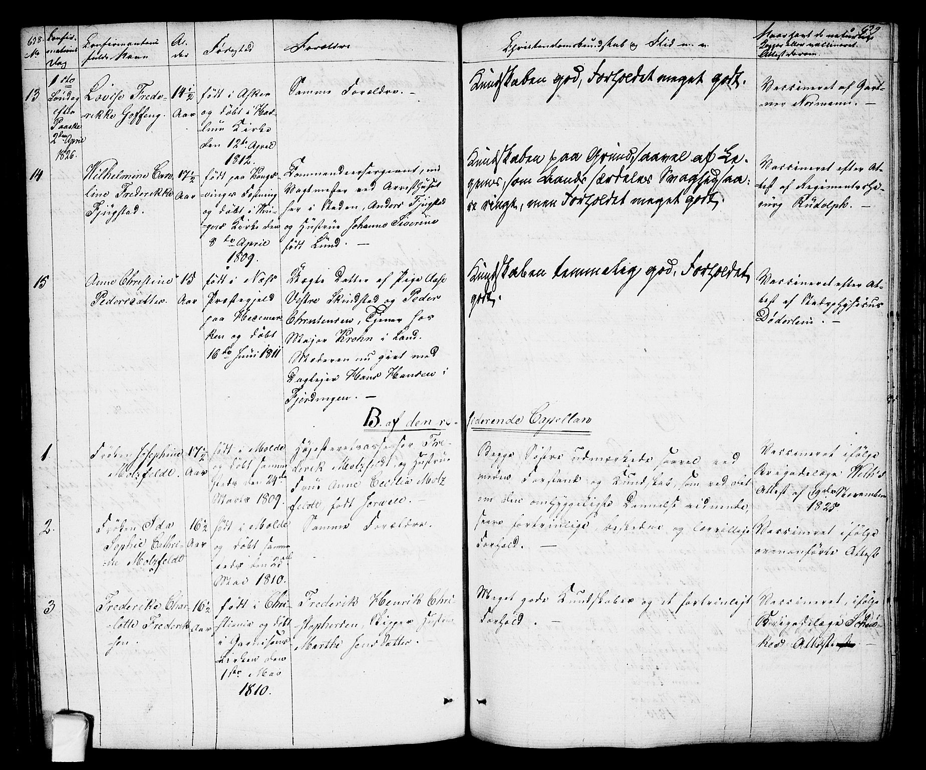 Oslo domkirke Kirkebøker, SAO/A-10752/F/Fa/L0010: Parish register (official) no. 10, 1824-1830, p. 638-639