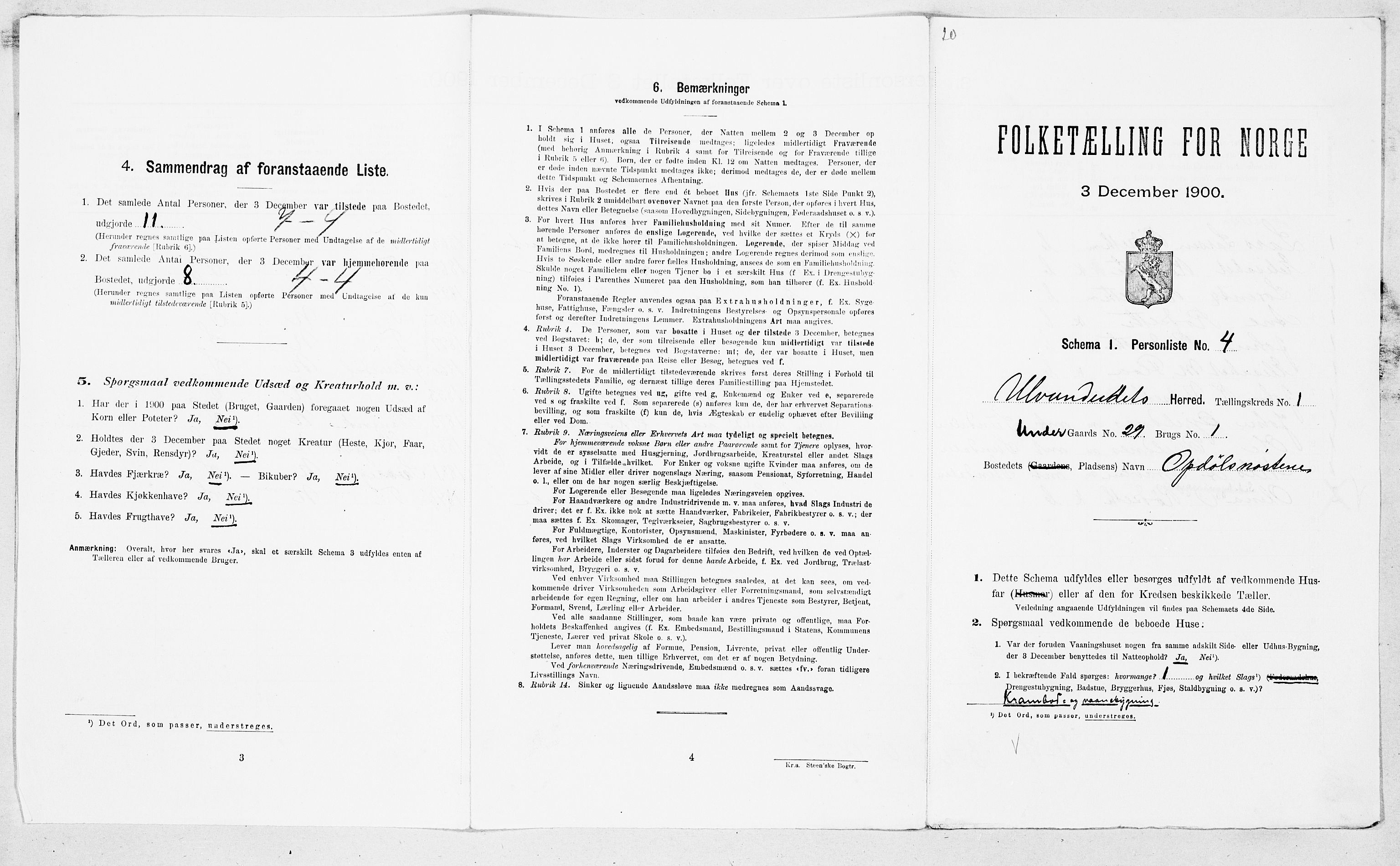 SAT, 1900 census for Ålvundeid, 1900, p. 16