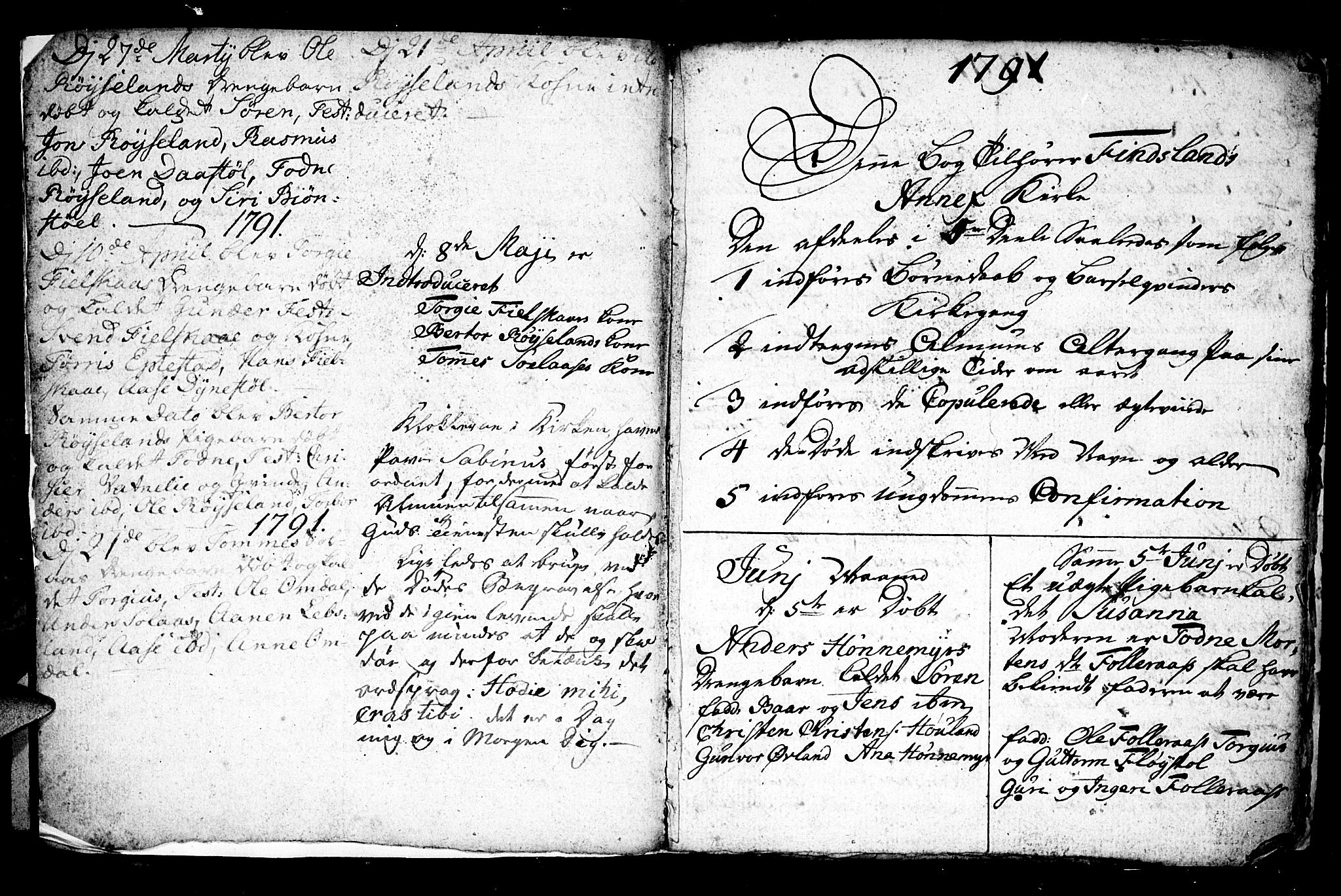 Bjelland sokneprestkontor, SAK/1111-0005/F/Fb/Fbb/L0002: Parish register (copy) no. B 2, 1790-1826, p. 2
