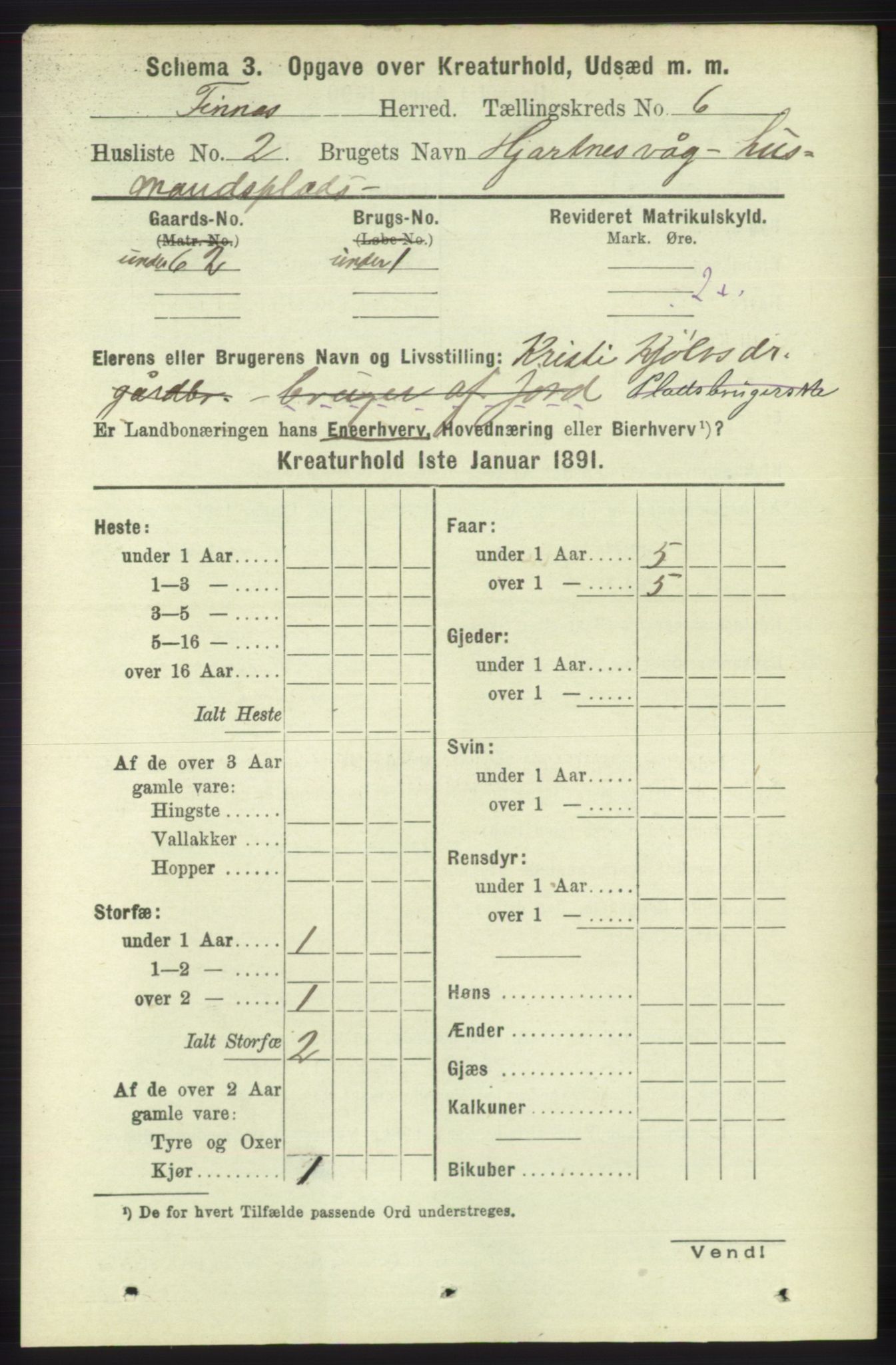 RA, 1891 census for 1218 Finnås, 1891, p. 6626