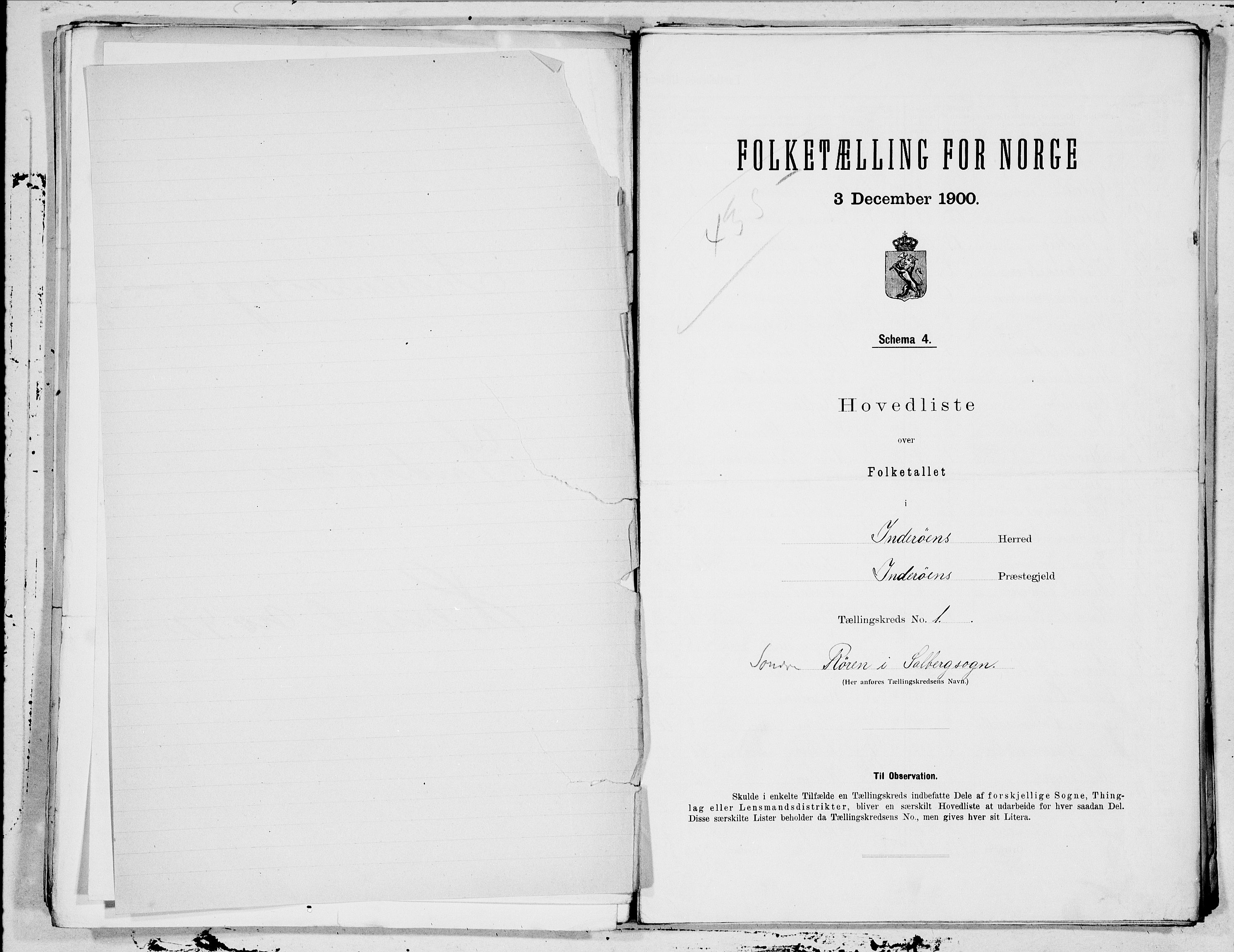 SAT, 1900 census for Inderøy, 1900, p. 2