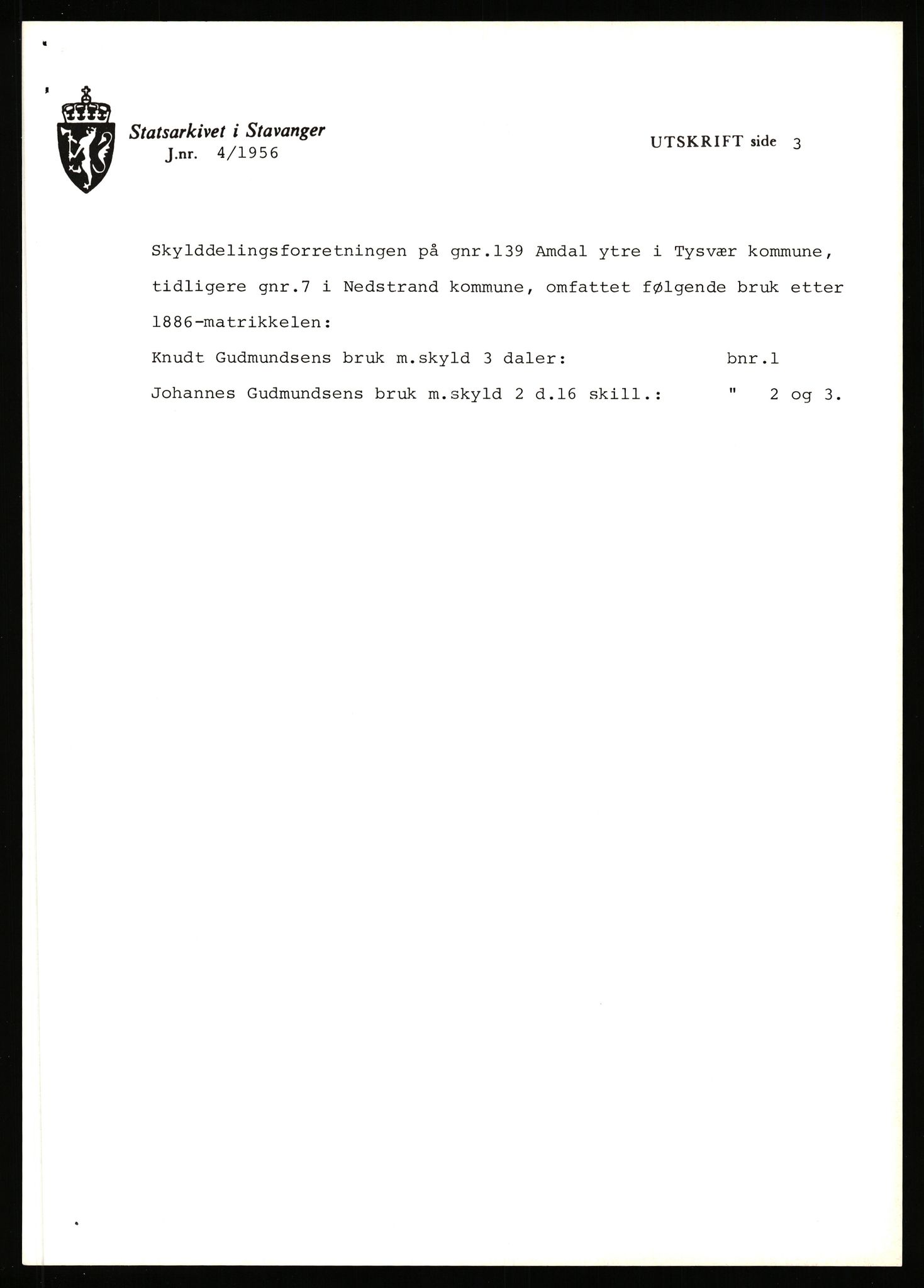 Statsarkivet i Stavanger, SAST/A-101971/03/Y/Yj/L0002: Avskrifter sortert etter gårdsnavn: Amdal indre - Askeland, 1750-1930, p. 31