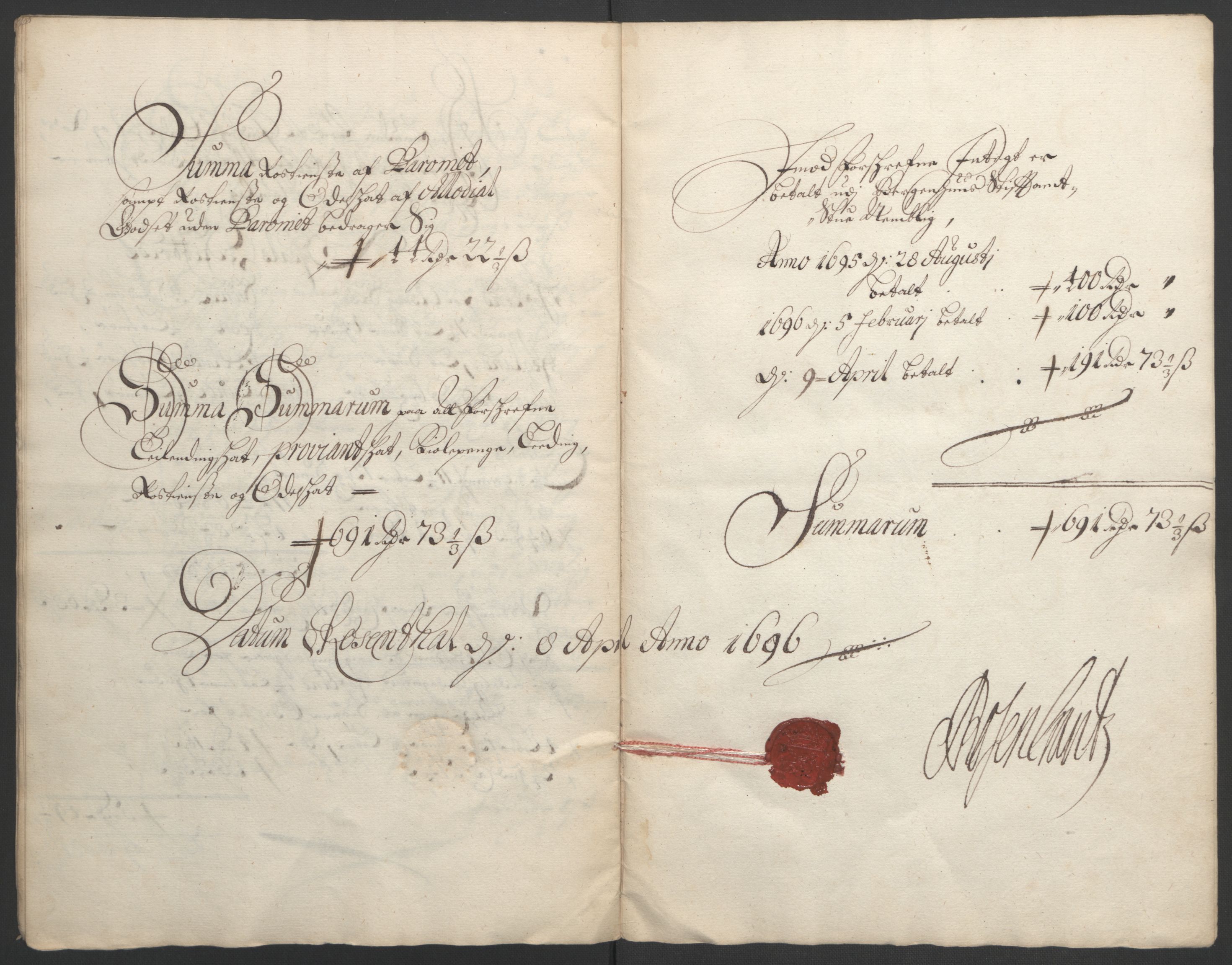 Rentekammeret inntil 1814, Reviderte regnskaper, Fogderegnskap, RA/EA-4092/R49/L3138: Fogderegnskap Rosendal Baroni, 1691-1714, p. 41
