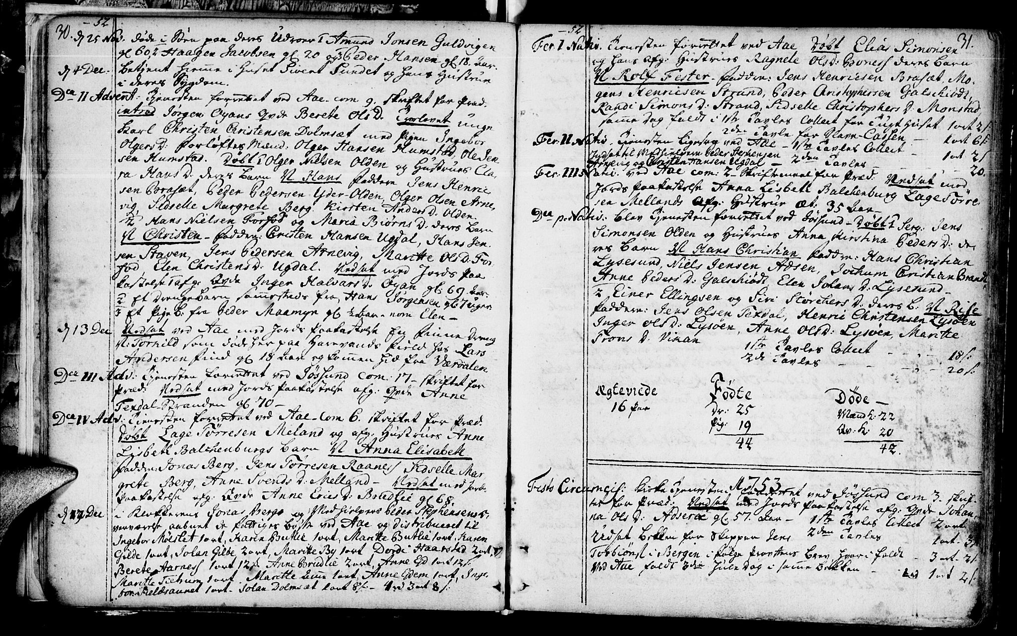 Ministerialprotokoller, klokkerbøker og fødselsregistre - Sør-Trøndelag, SAT/A-1456/655/L0672: Parish register (official) no. 655A01, 1750-1779, p. 30-31