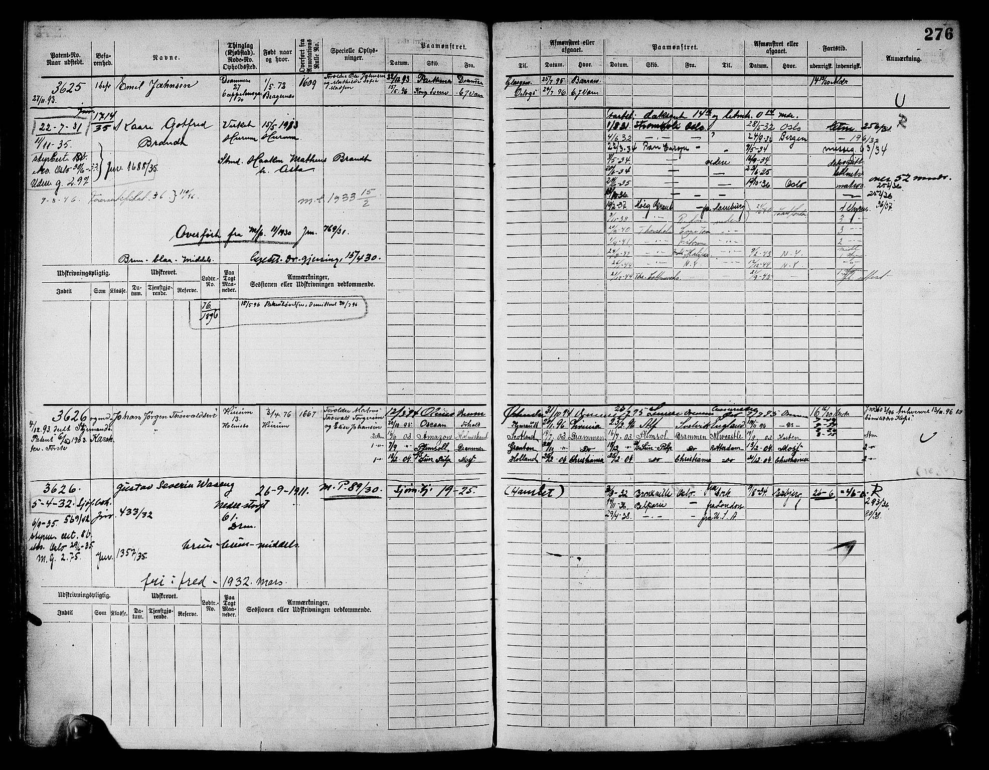 Drammen innrulleringsdistrikt, AV/SAKO-A-781/F/Fc/L0004: Hovedrulle, 1885, p. 282