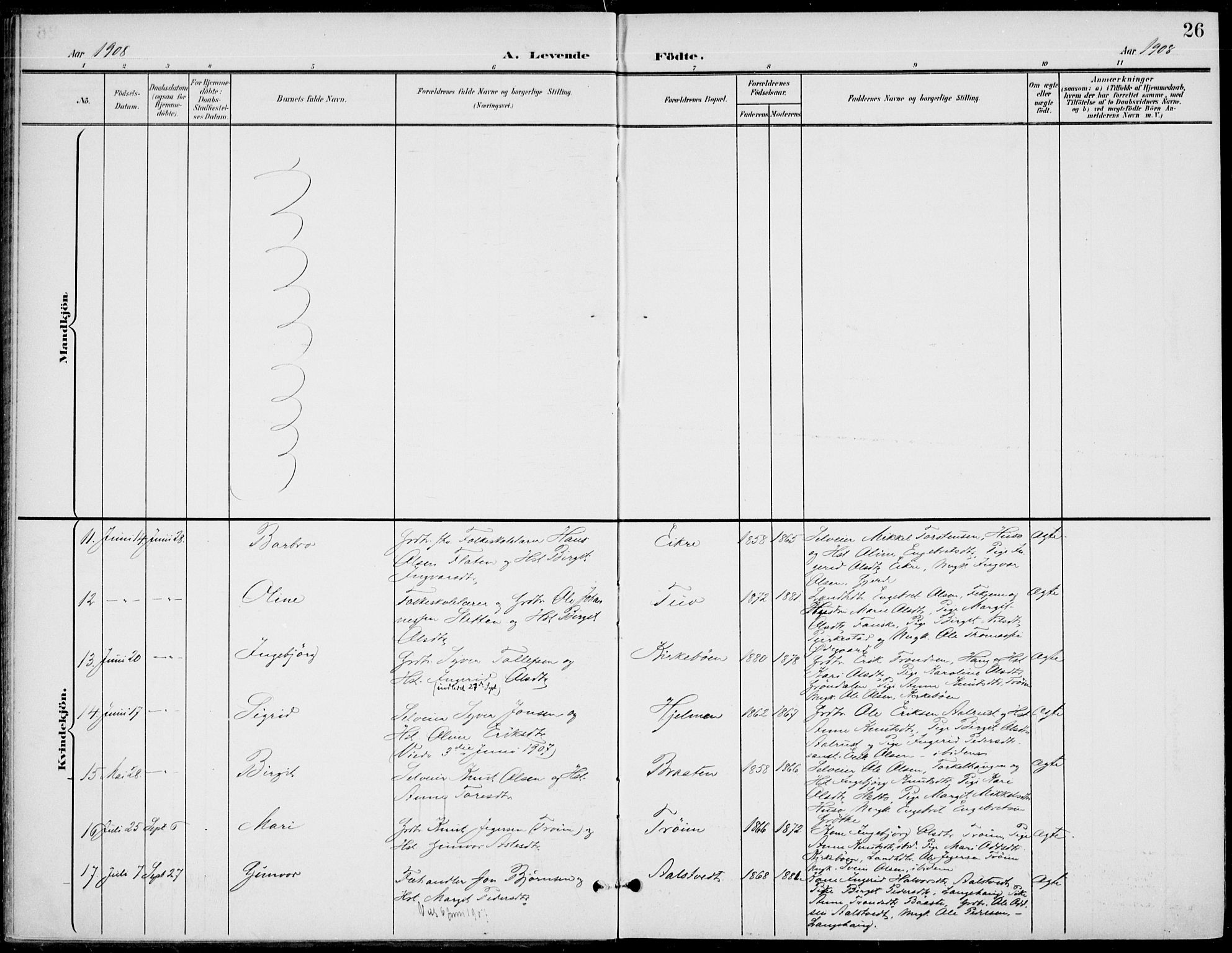 Gol kirkebøker, AV/SAKO-A-226/F/Fb/L0002: Parish register (official) no. II 2, 1900-1921, p. 26