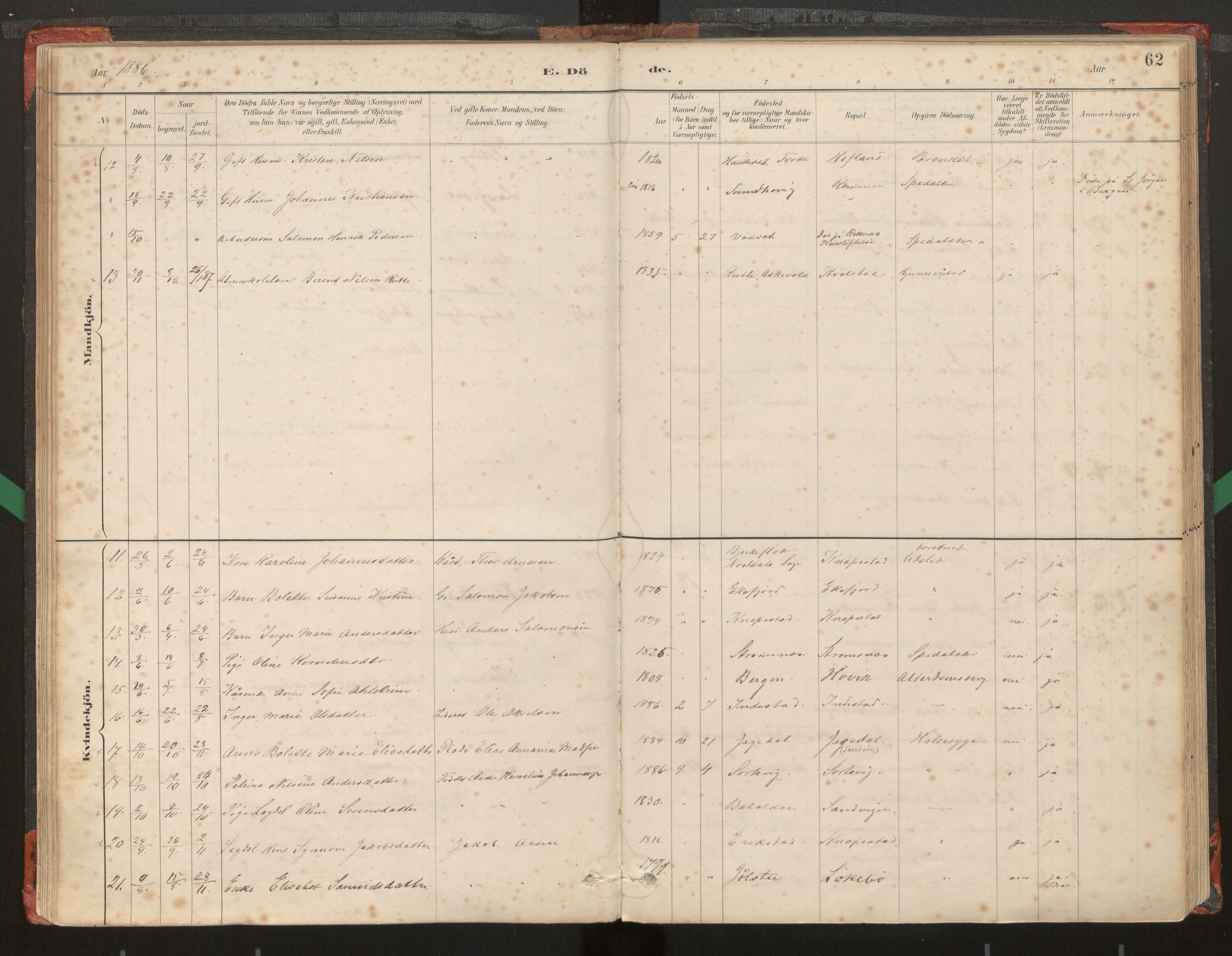 Kinn sokneprestembete, AV/SAB-A-80801/H/Haa/Haad/L0006: Parish register (official) no. D 6, 1886-1945, p. 62