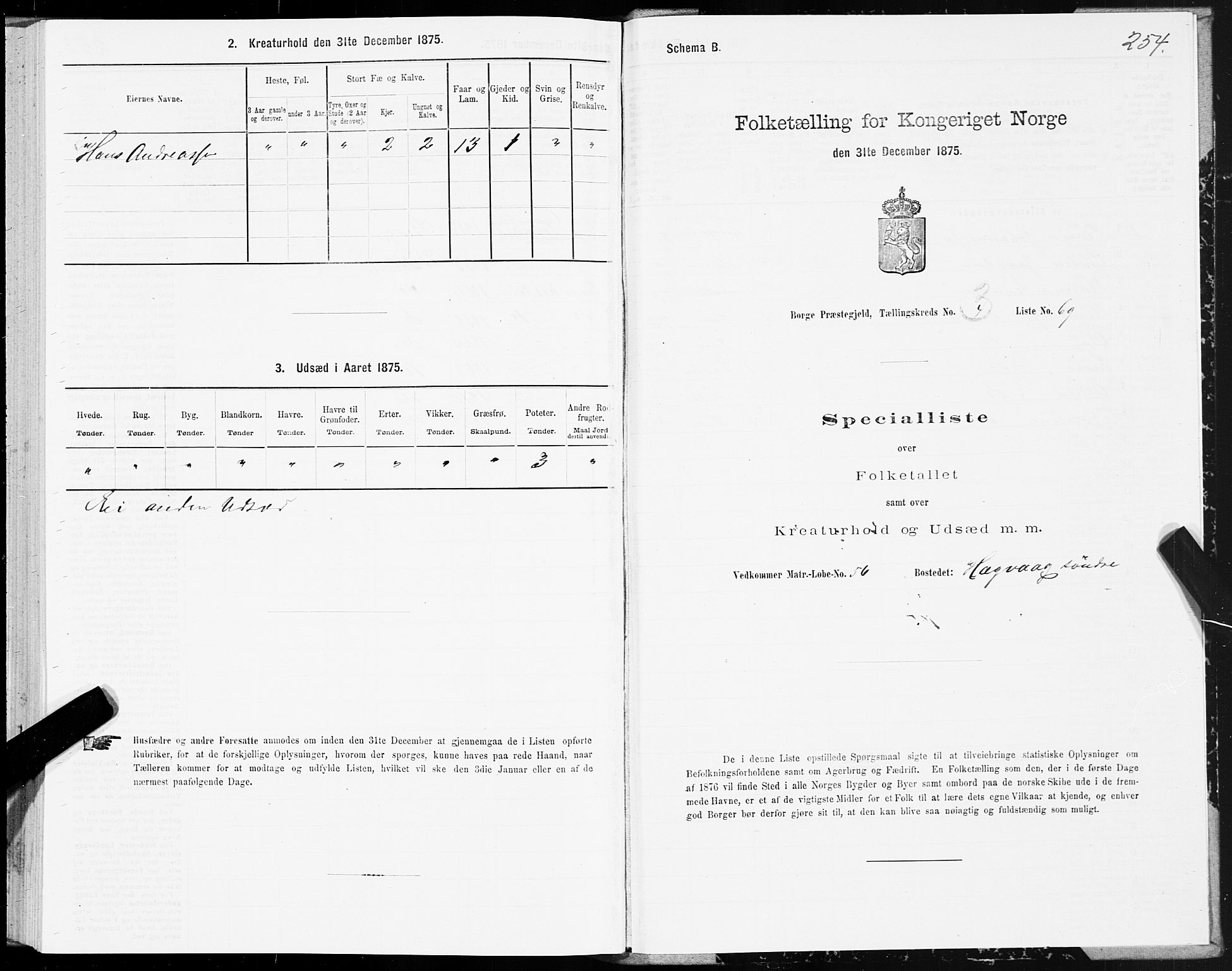 SAT, 1875 census for 1862P Borge, 1875, p. 2254