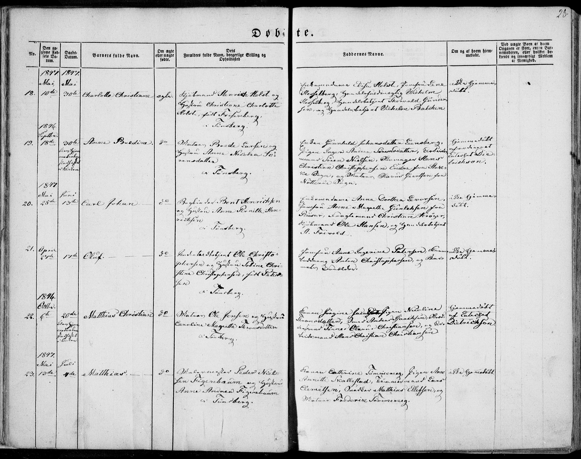 Tønsberg kirkebøker, SAKO/A-330/F/Fa/L0007: Parish register (official) no. I 7, 1845-1854, p. 28