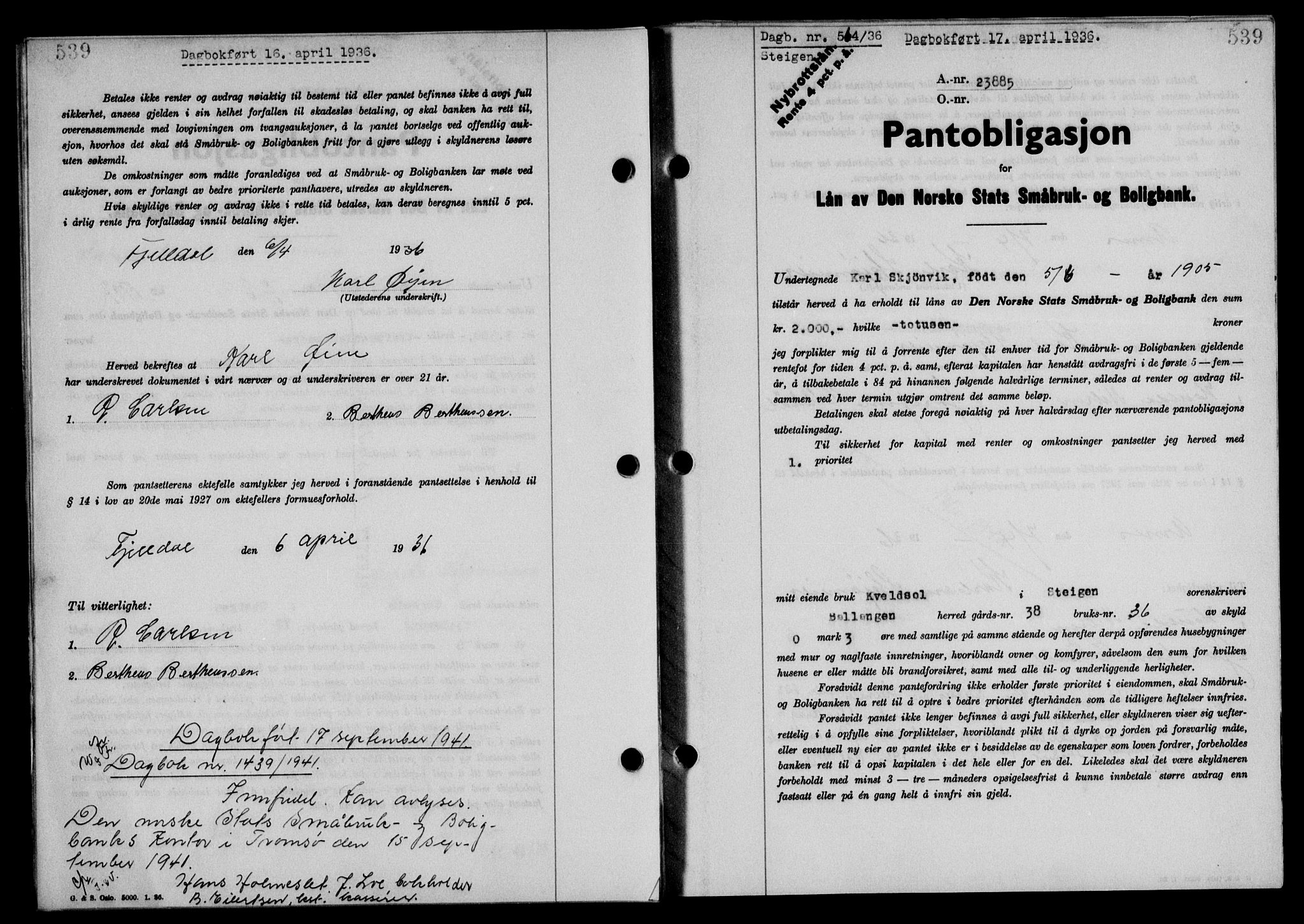 Steigen og Ofoten sorenskriveri, SAT/A-0030/1/2/2C/L0026: Mortgage book no. 30, 1935-1936, Deed date: 17.04.1936
