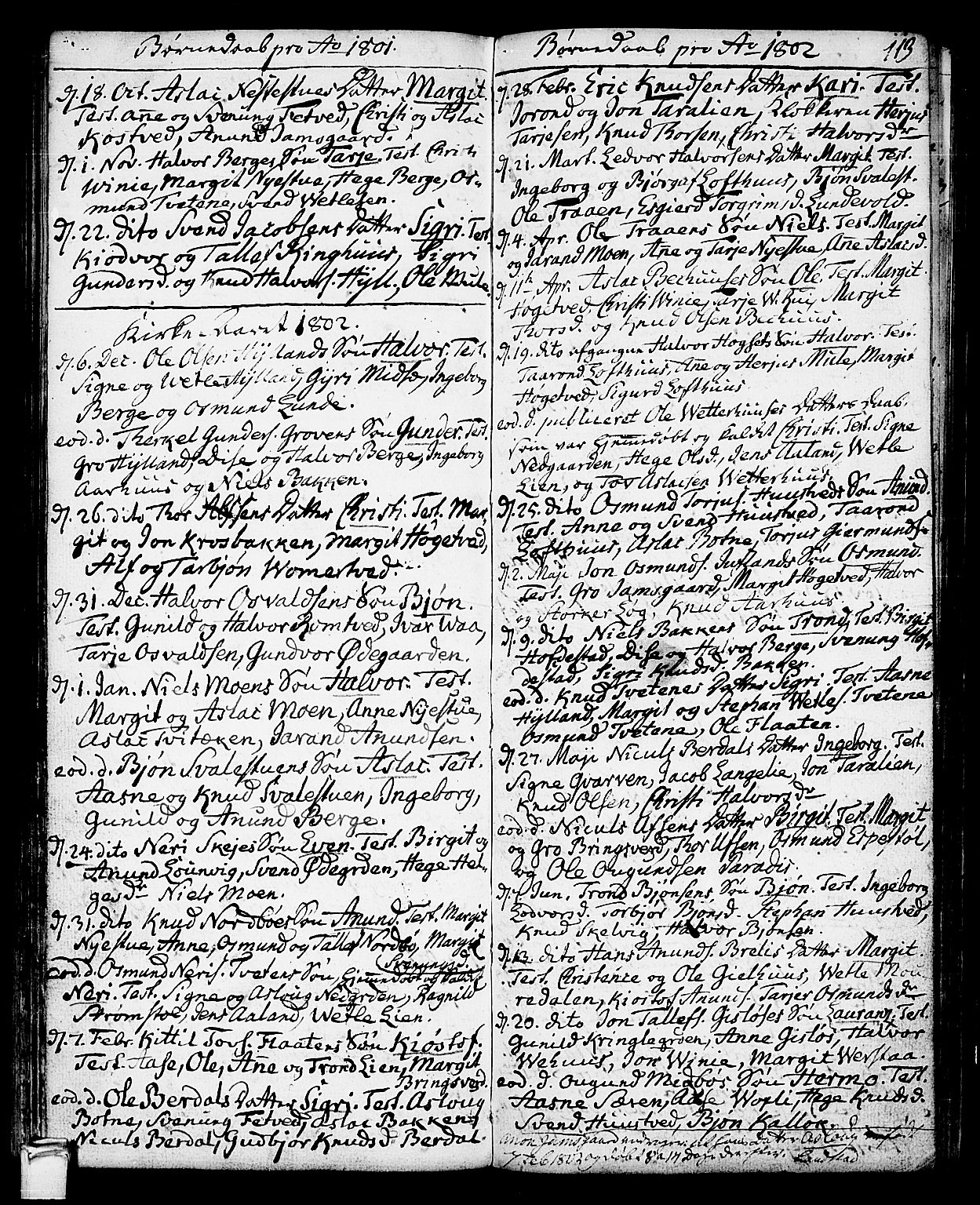 Vinje kirkebøker, SAKO/A-312/F/Fa/L0002: Parish register (official) no. I 2, 1767-1814, p. 113