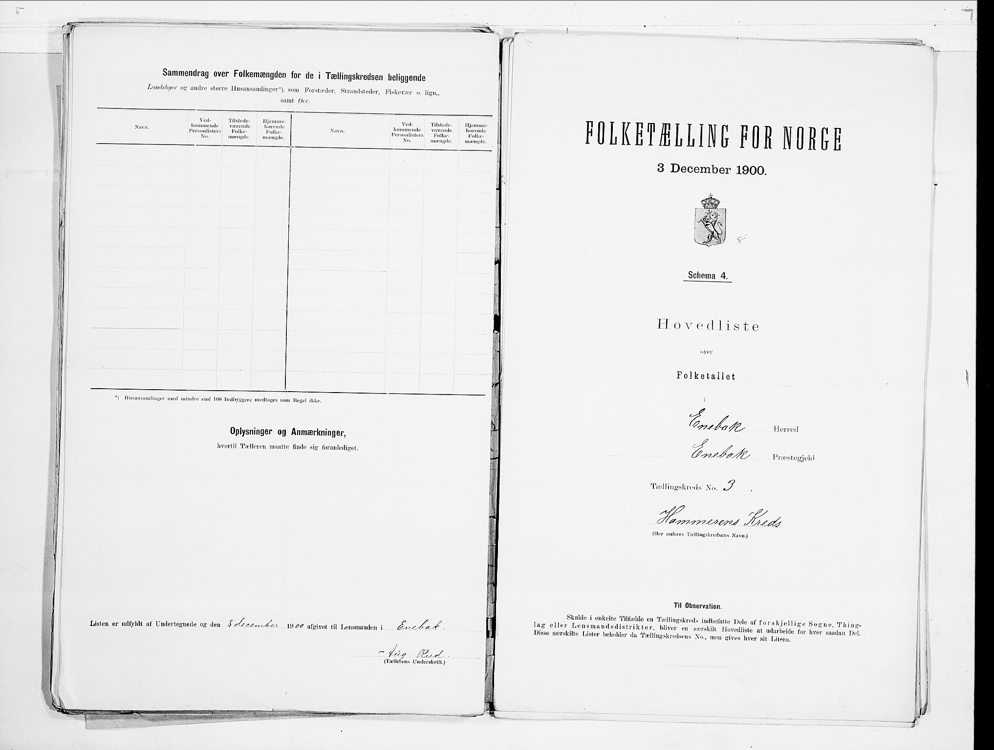 SAO, 1900 census for Enebakk, 1900, p. 12