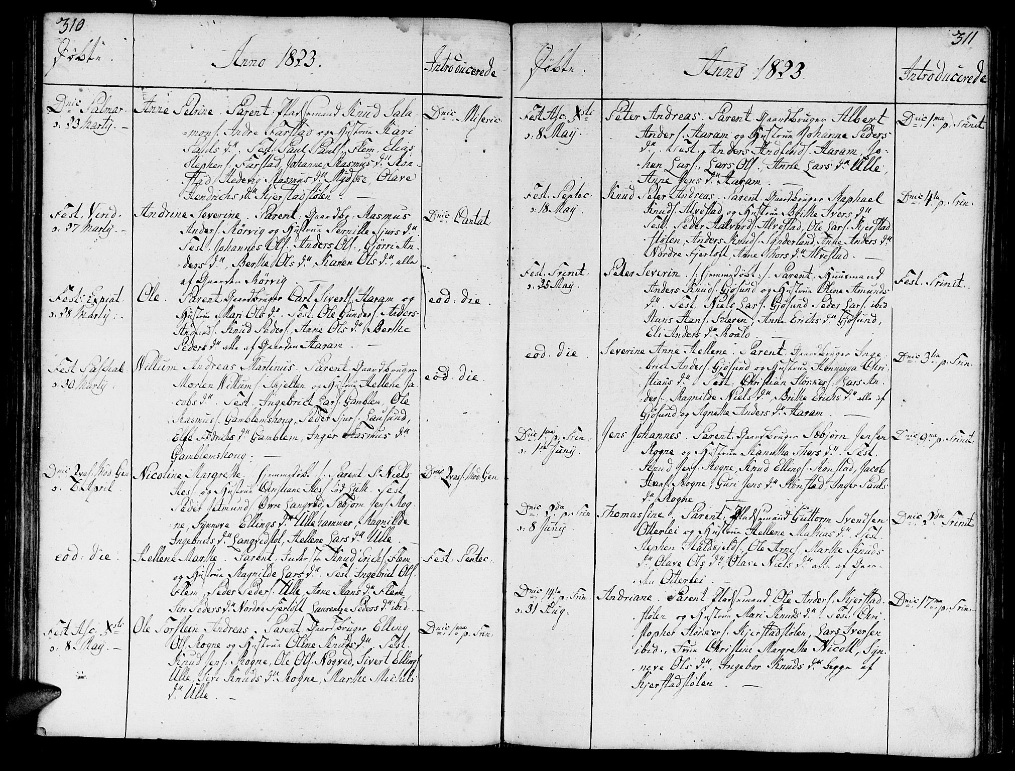 Ministerialprotokoller, klokkerbøker og fødselsregistre - Møre og Romsdal, AV/SAT-A-1454/536/L0494: Parish register (official) no. 536A03, 1803-1836, p. 310-311