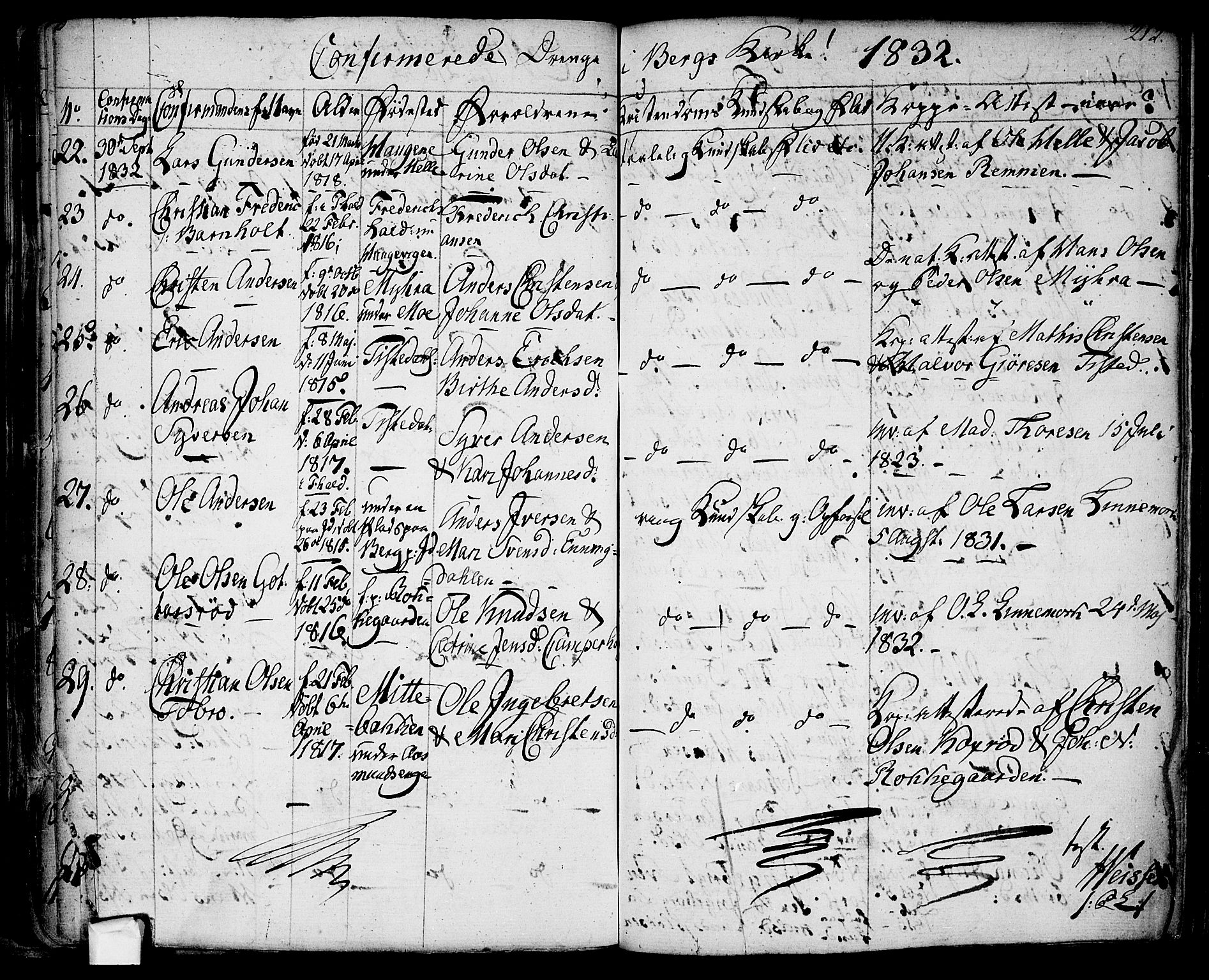 Berg prestekontor Kirkebøker, AV/SAO-A-10902/F/Fa/L0003: Parish register (official) no. I 3, 1832-1842, p. 213