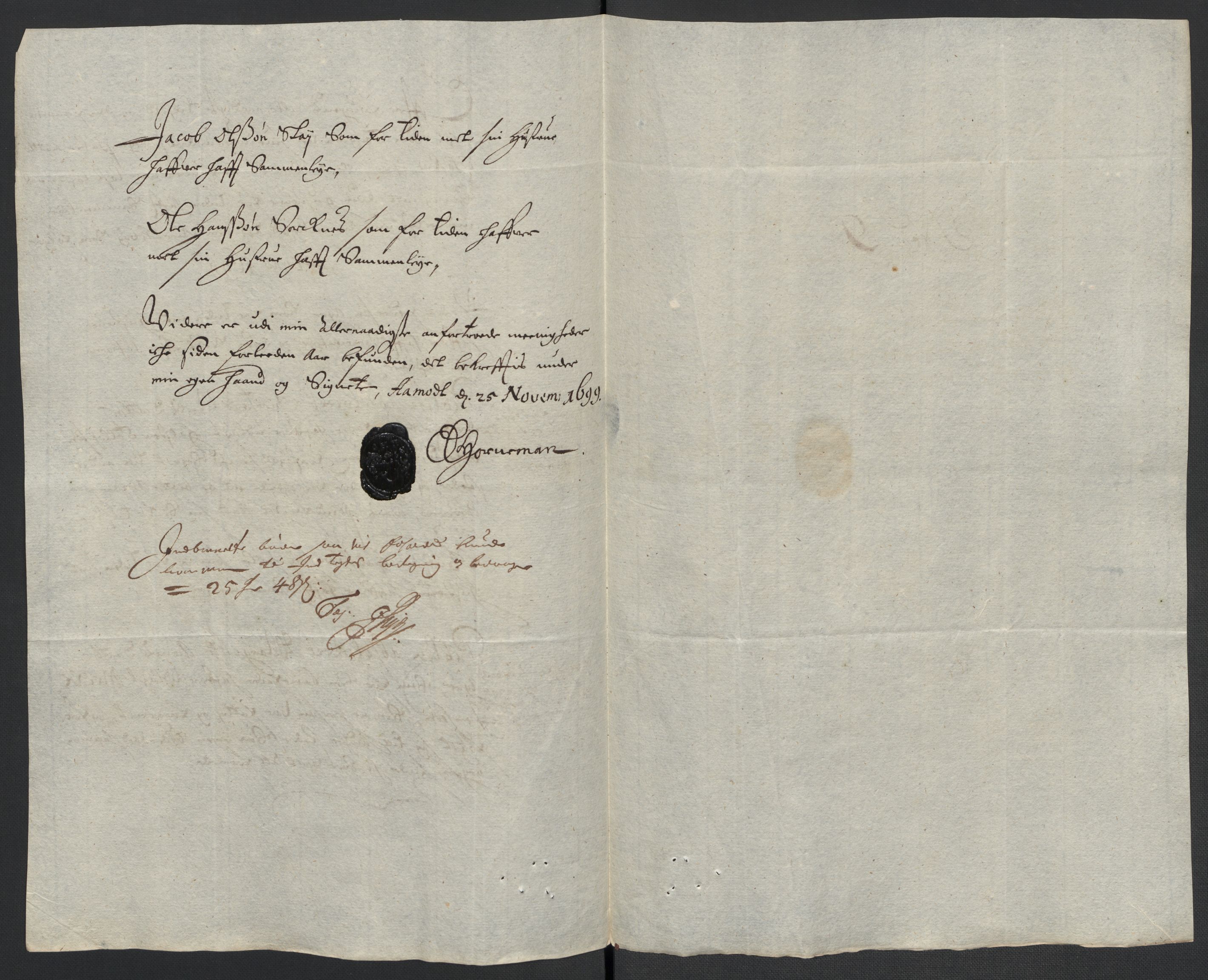 Rentekammeret inntil 1814, Reviderte regnskaper, Fogderegnskap, AV/RA-EA-4092/R13/L0837: Fogderegnskap Solør, Odal og Østerdal, 1699, p. 41