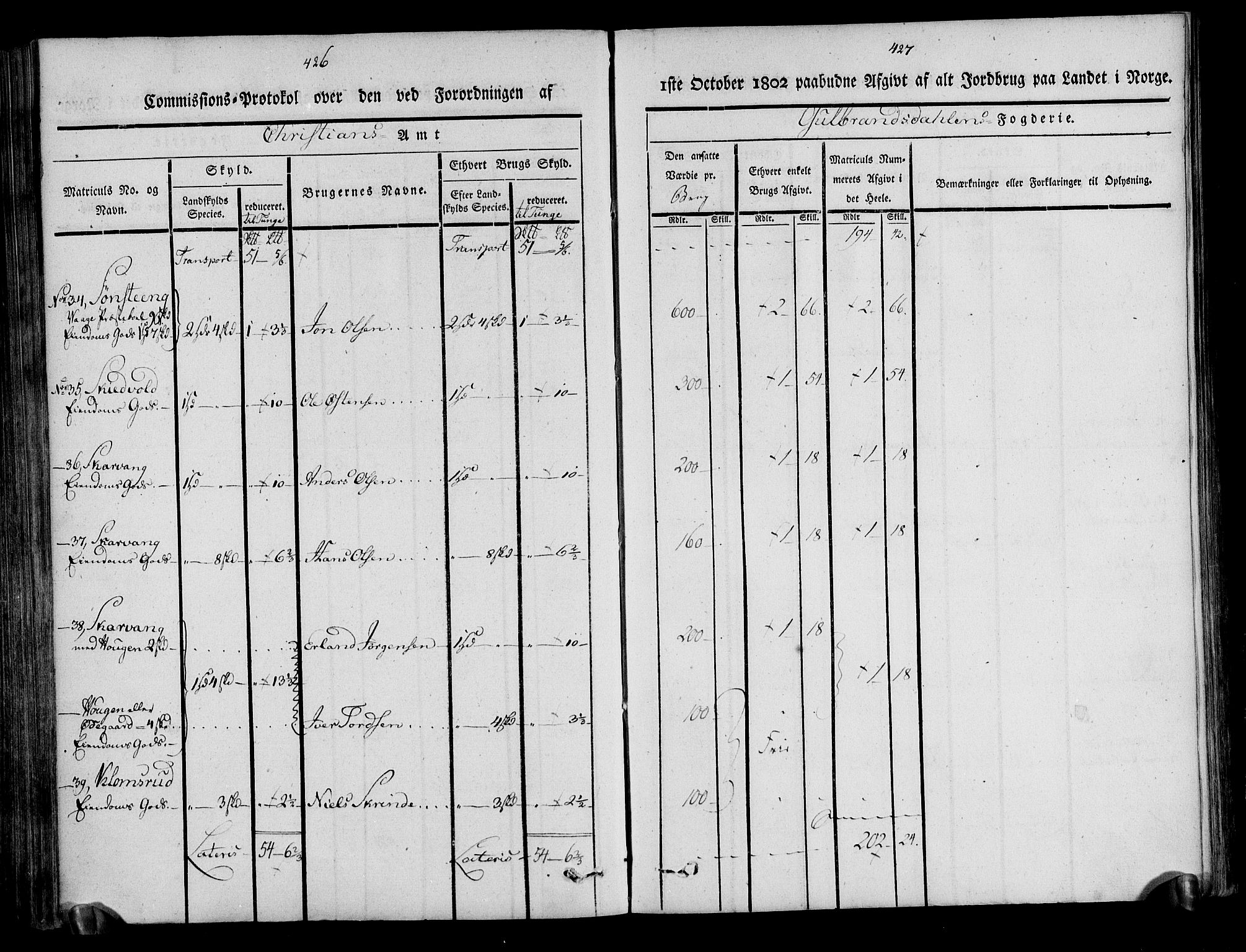 Rentekammeret inntil 1814, Realistisk ordnet avdeling, AV/RA-EA-4070/N/Ne/Nea/L0039: Gudbrandsdalen fogderi. Kommisjonsprotokoll, 1803, p. 219