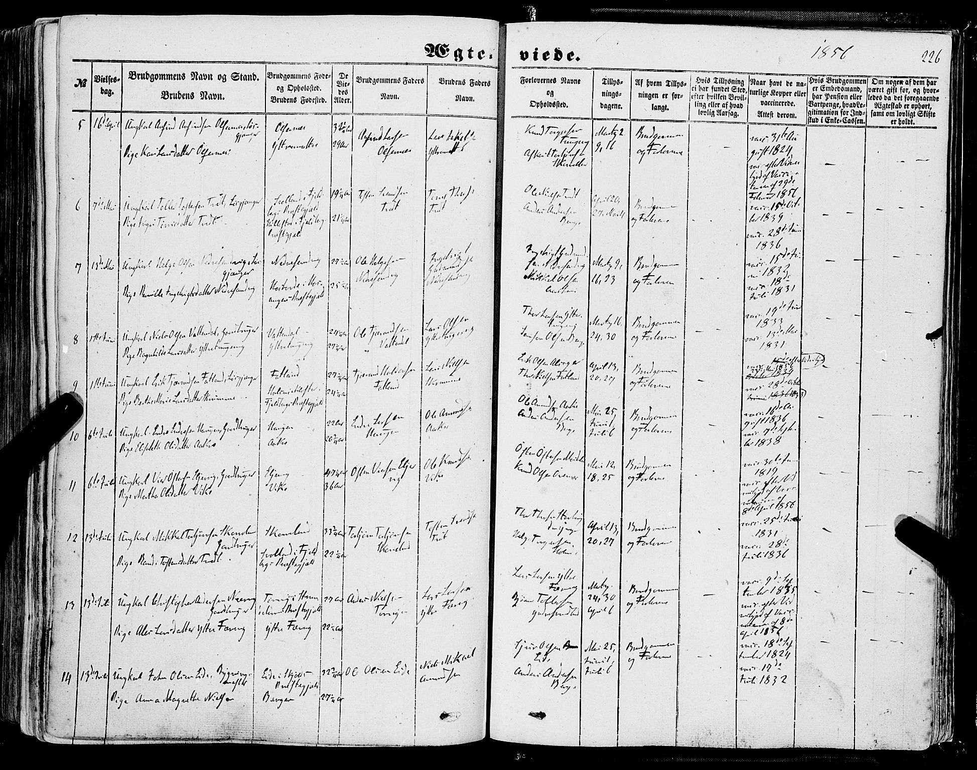 Skånevik sokneprestembete, SAB/A-77801/H/Haa: Parish register (official) no. A 5I, 1848-1869, p. 226
