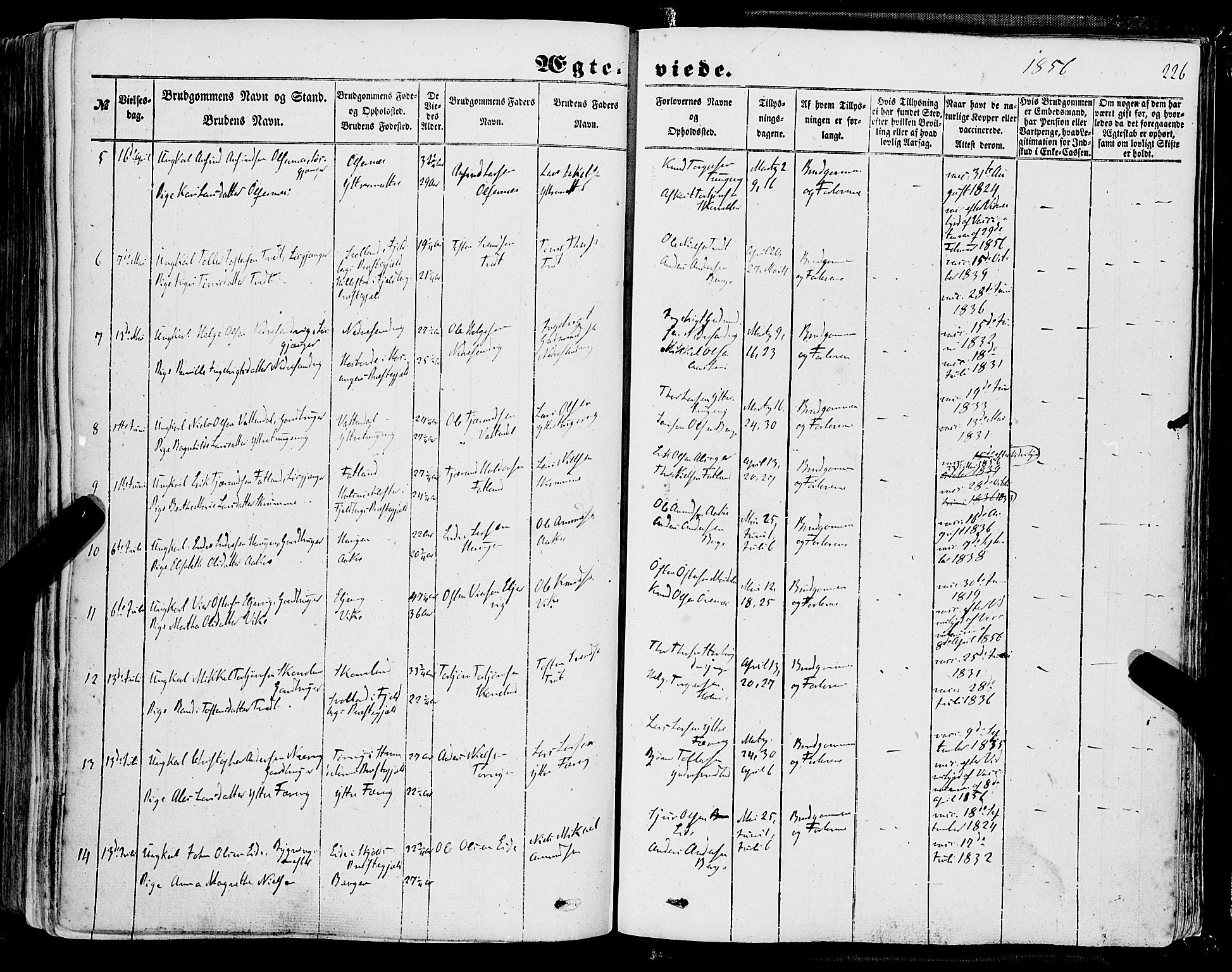Skånevik sokneprestembete, AV/SAB-A-77801/H/Haa: Parish register (official) no. A 5I, 1848-1869, p. 226