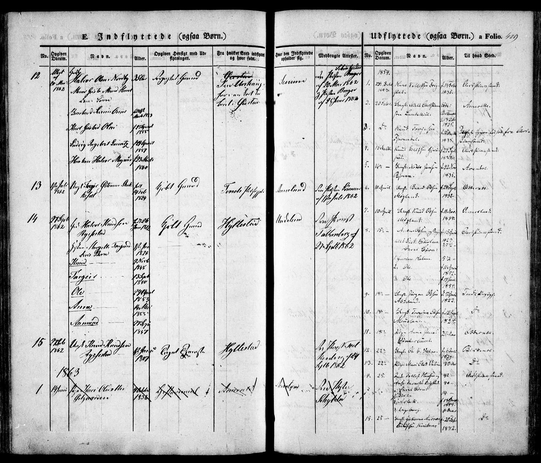 Evje sokneprestkontor, SAK/1111-0008/F/Fa/Faa/L0005: Parish register (official) no. A 5, 1843-1865, p. 429