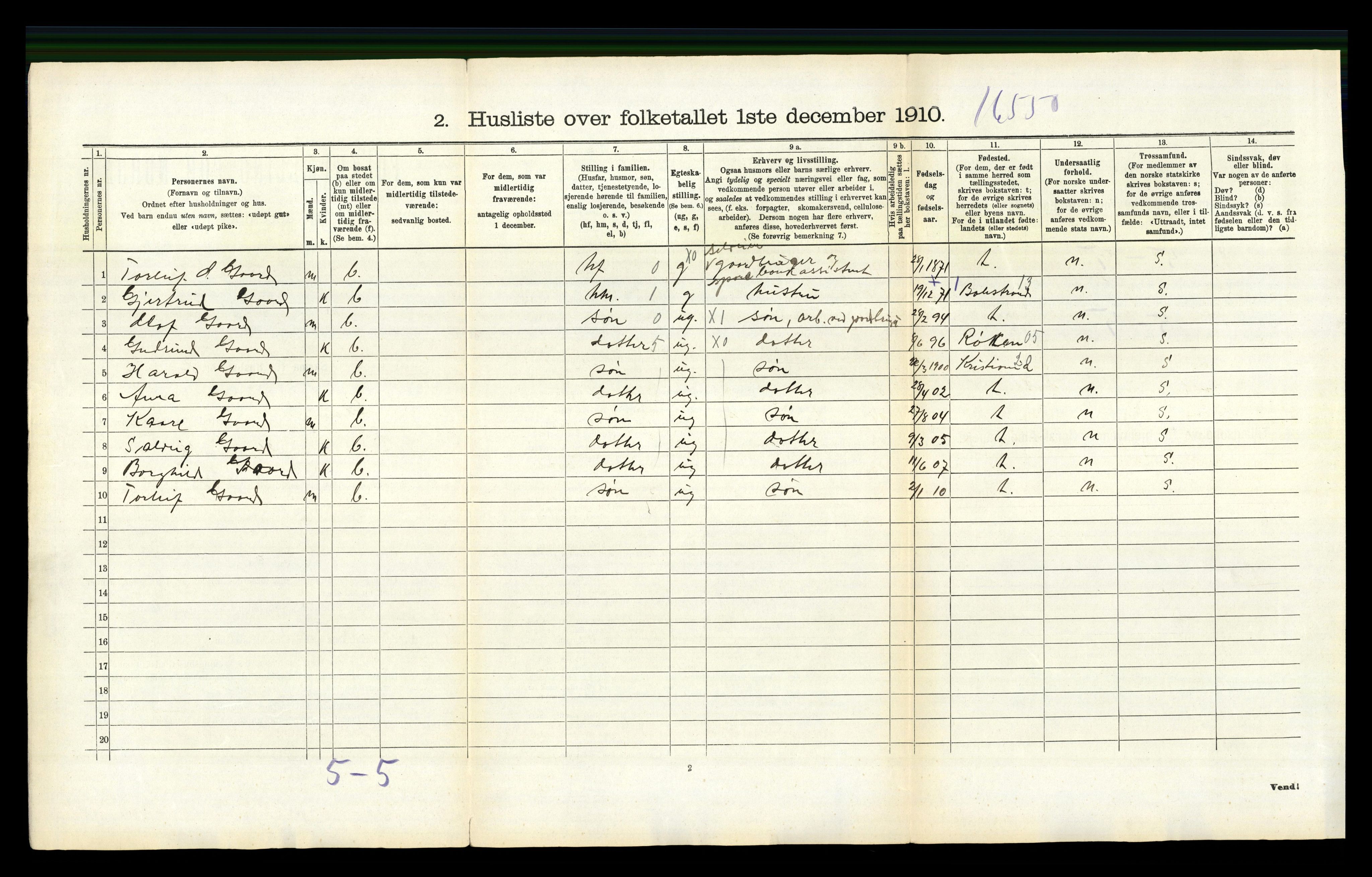 RA, 1910 census for Skåre, 1910, p. 359