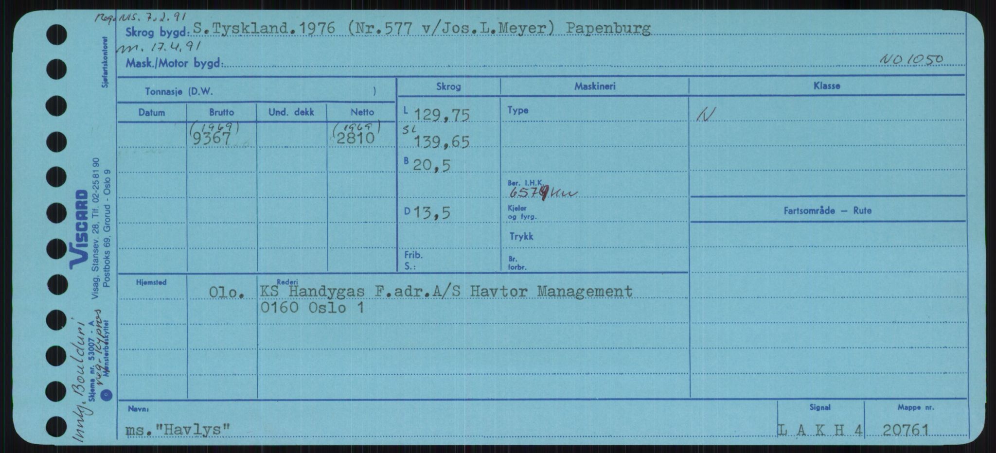 Sjøfartsdirektoratet med forløpere, Skipsmålingen, RA/S-1627/H/Ha/L0002/0002: Fartøy, Eik-Hill / Fartøy, G-Hill, p. 661