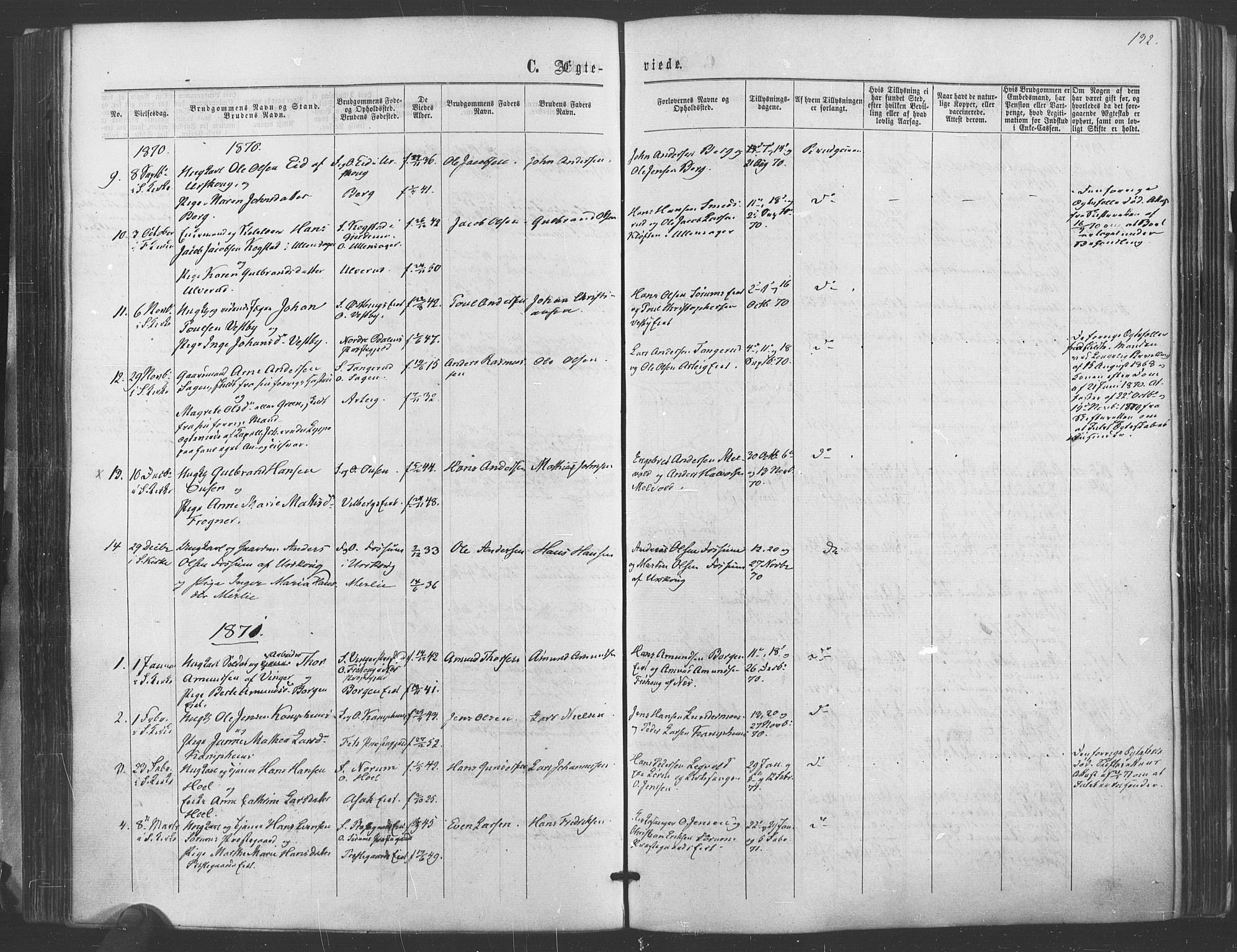 Sørum prestekontor Kirkebøker, SAO/A-10303/F/Fa/L0006: Parish register (official) no. I 6, 1864-1877, p. 132