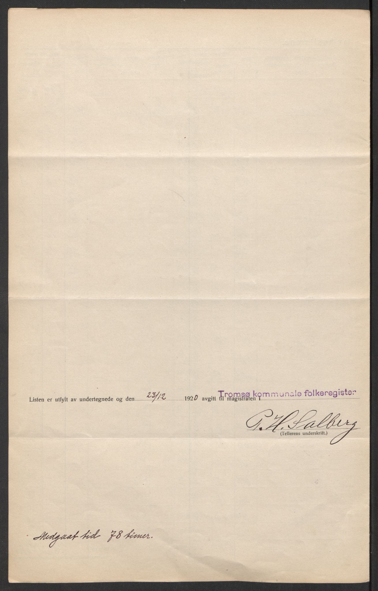 SATØ, 1920 census for Tromsø, 1920, p. 34