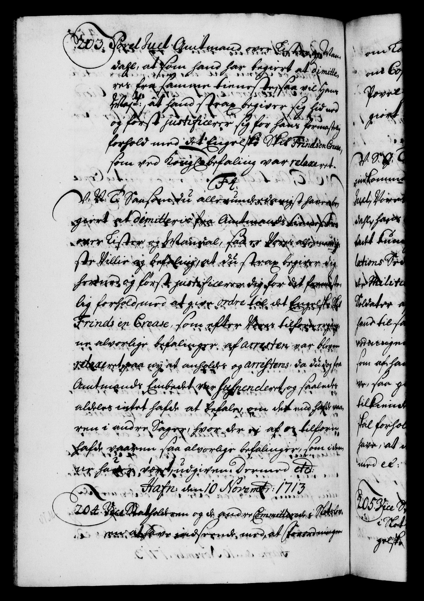 Danske Kanselli 1572-1799, AV/RA-EA-3023/F/Fc/Fca/Fcab/L0019: Norske tegnelser, 1710-1714, p. 458b