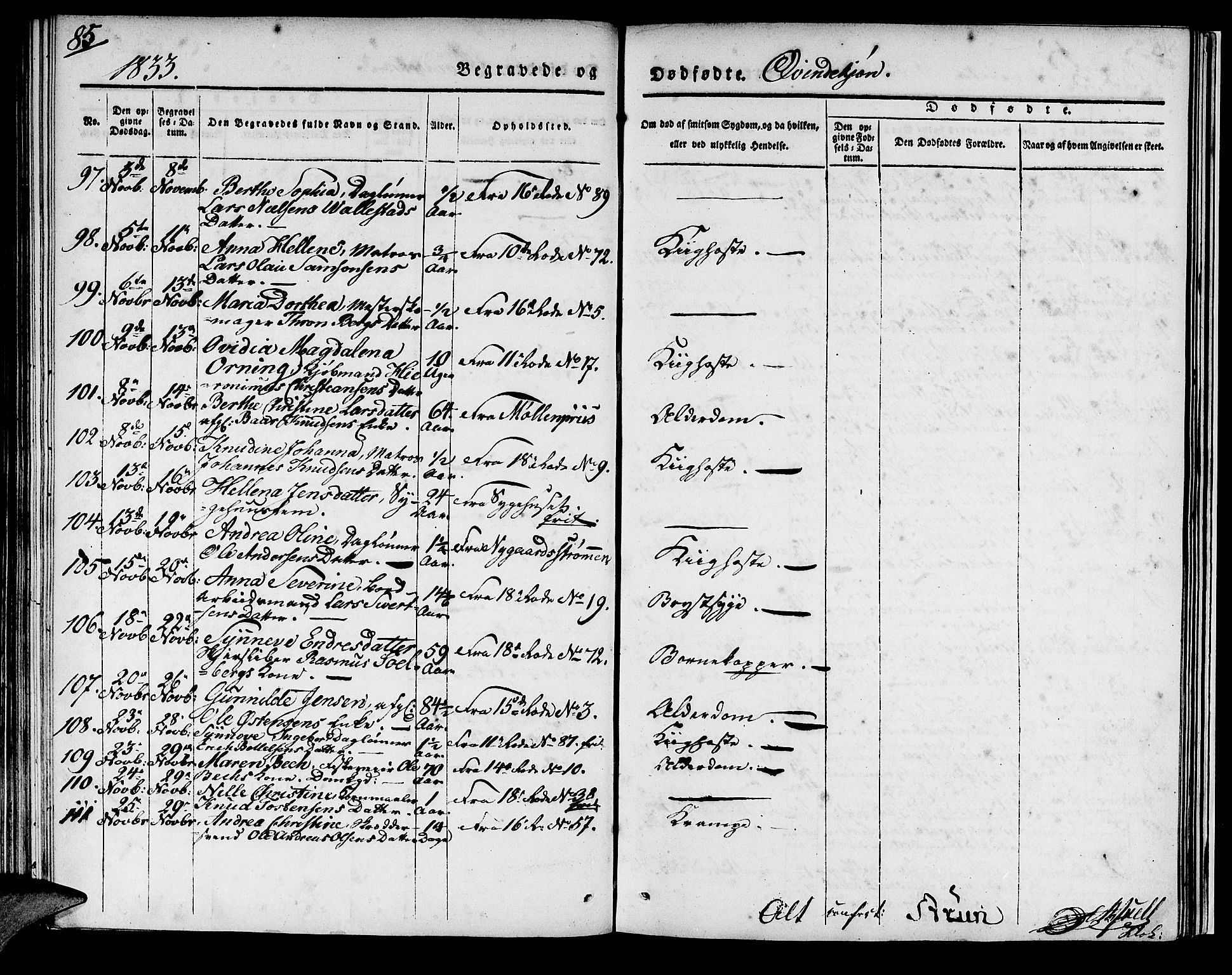 Domkirken sokneprestembete, AV/SAB-A-74801/H/Haa/L0014: Parish register (official) no. A 13, 1830-1837, p. 85