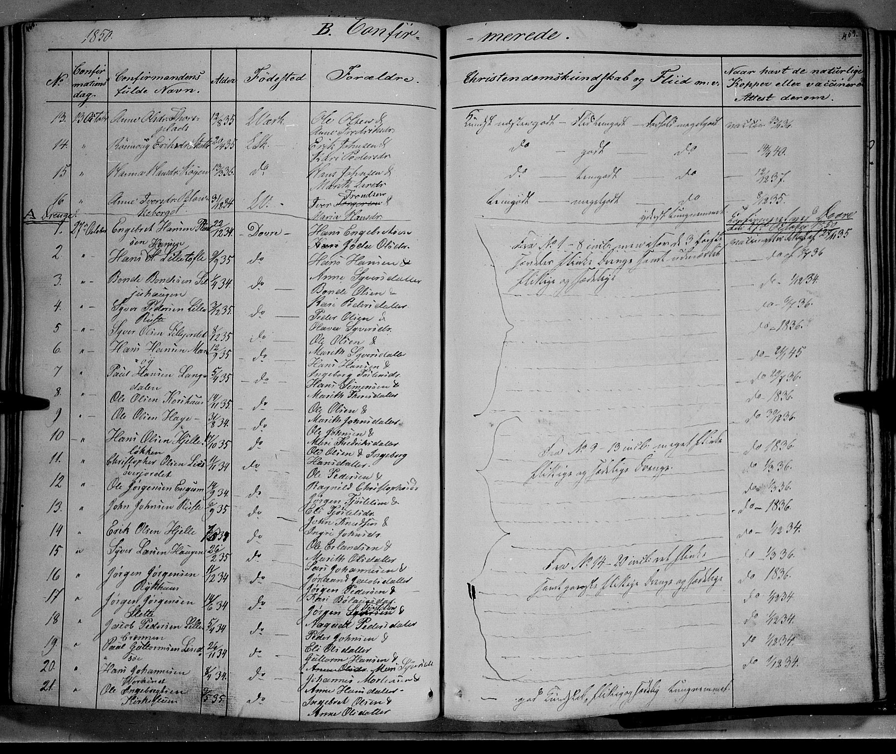 Lesja prestekontor, SAH/PREST-068/H/Ha/Haa/L0006: Parish register (official) no. 6A, 1843-1854, p. 468-469