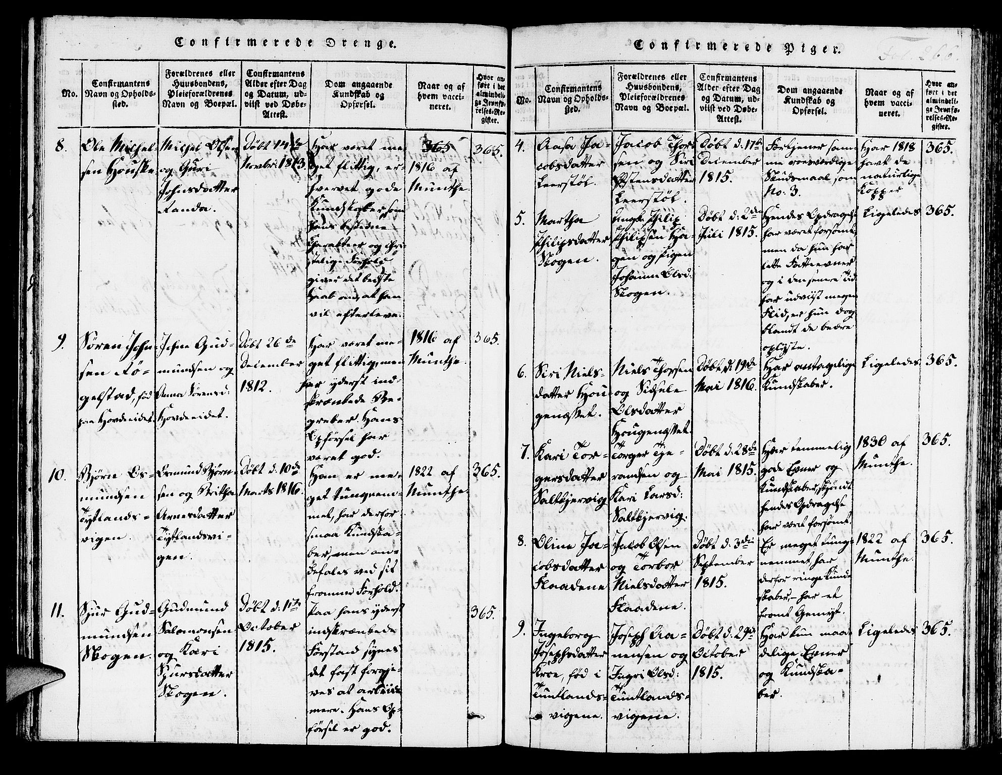 Hjelmeland sokneprestkontor, SAST/A-101843/01/IV/L0003: Parish register (official) no. A 3, 1816-1834, p. 266