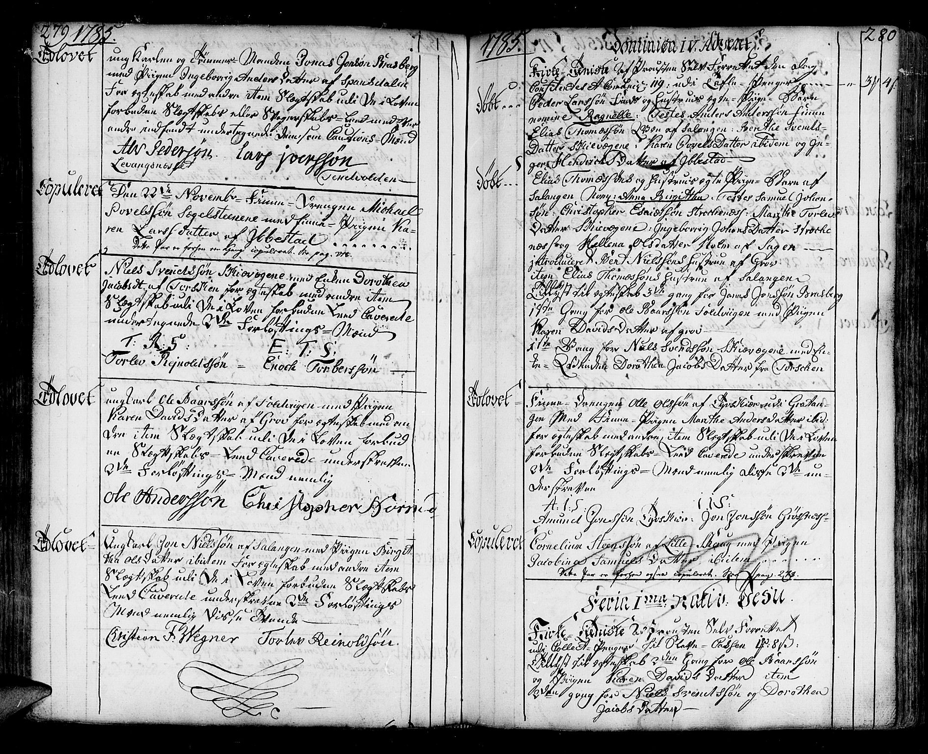 Ibestad sokneprestembete, SATØ/S-0077/H/Ha/Haa/L0003kirke: Parish register (official) no. 3, 1776-1801, p. 279-280
