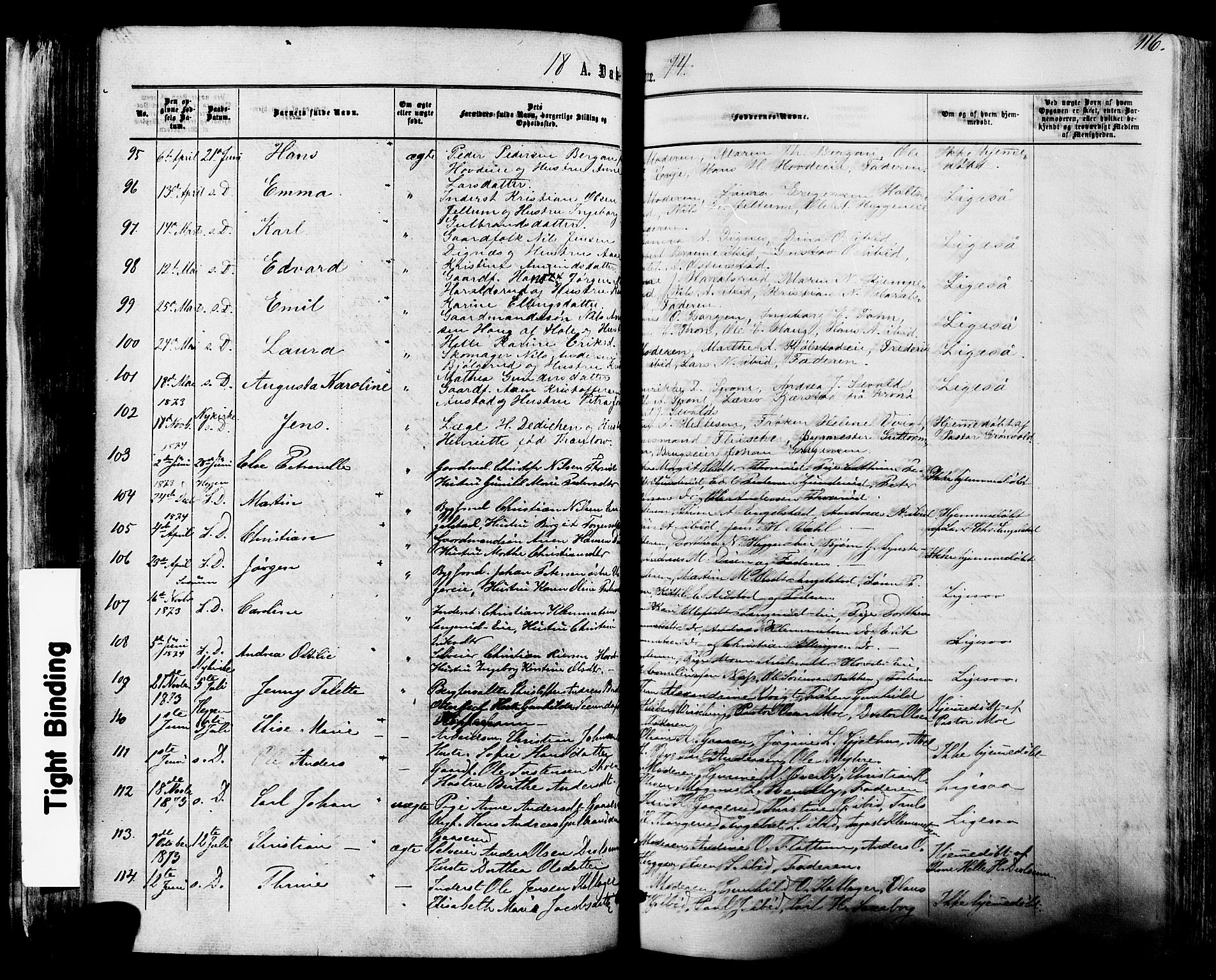 Modum kirkebøker, SAKO/A-234/F/Fa/L0010: Parish register (official) no. 10, 1865-1876, p. 116