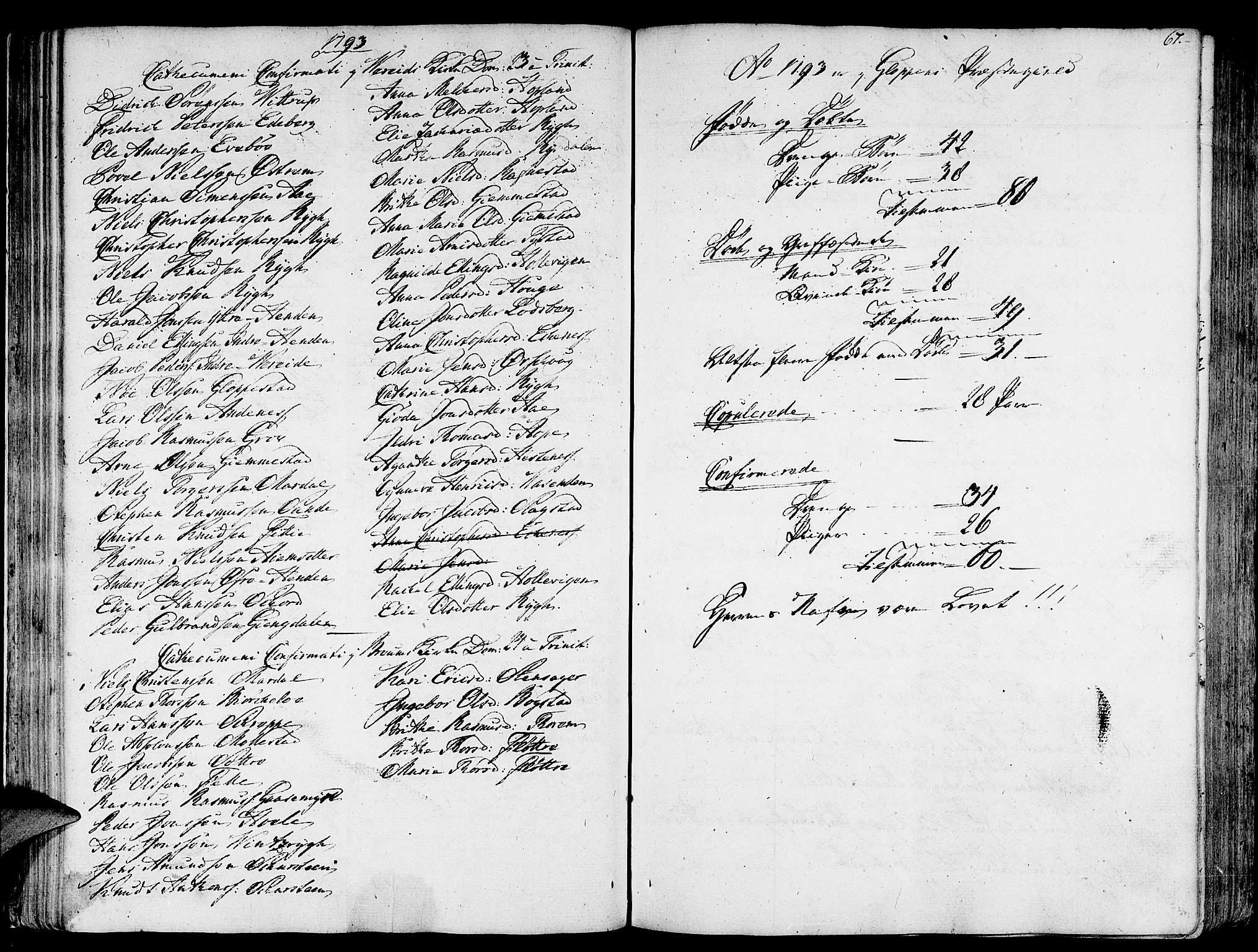 Gloppen sokneprestembete, AV/SAB-A-80101/H/Haa/Haaa/L0005: Parish register (official) no. A 5, 1785-1815, p. 67