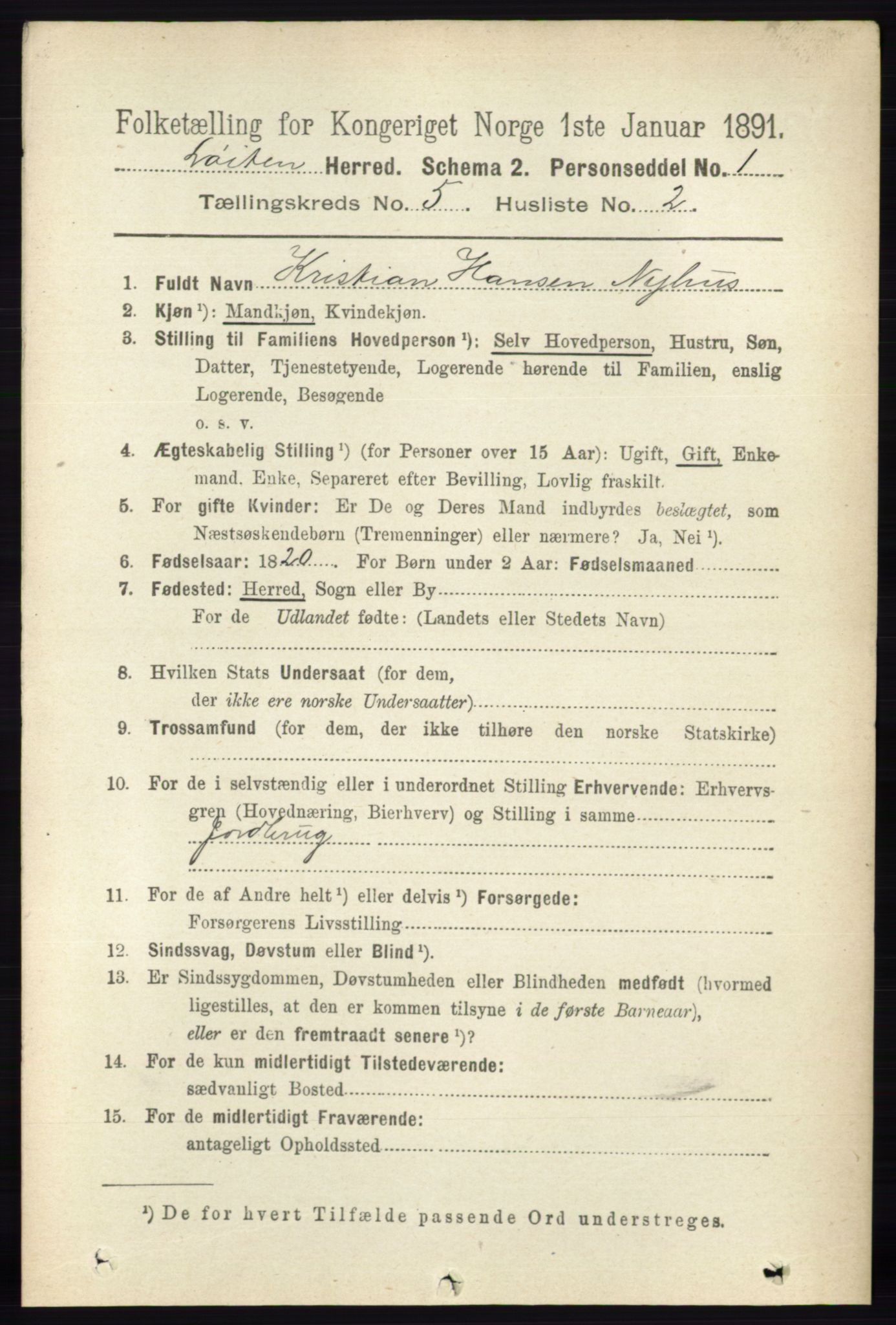 RA, 1891 census for 0415 Løten, 1891, p. 3432