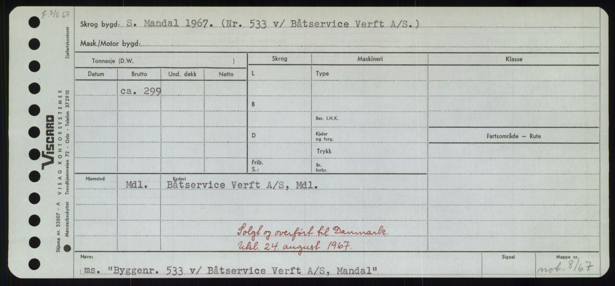 Sjøfartsdirektoratet med forløpere, Skipsmålingen, RA/S-1627/H/Hd/L0006: Fartøy, Byg-Båt, p. 119