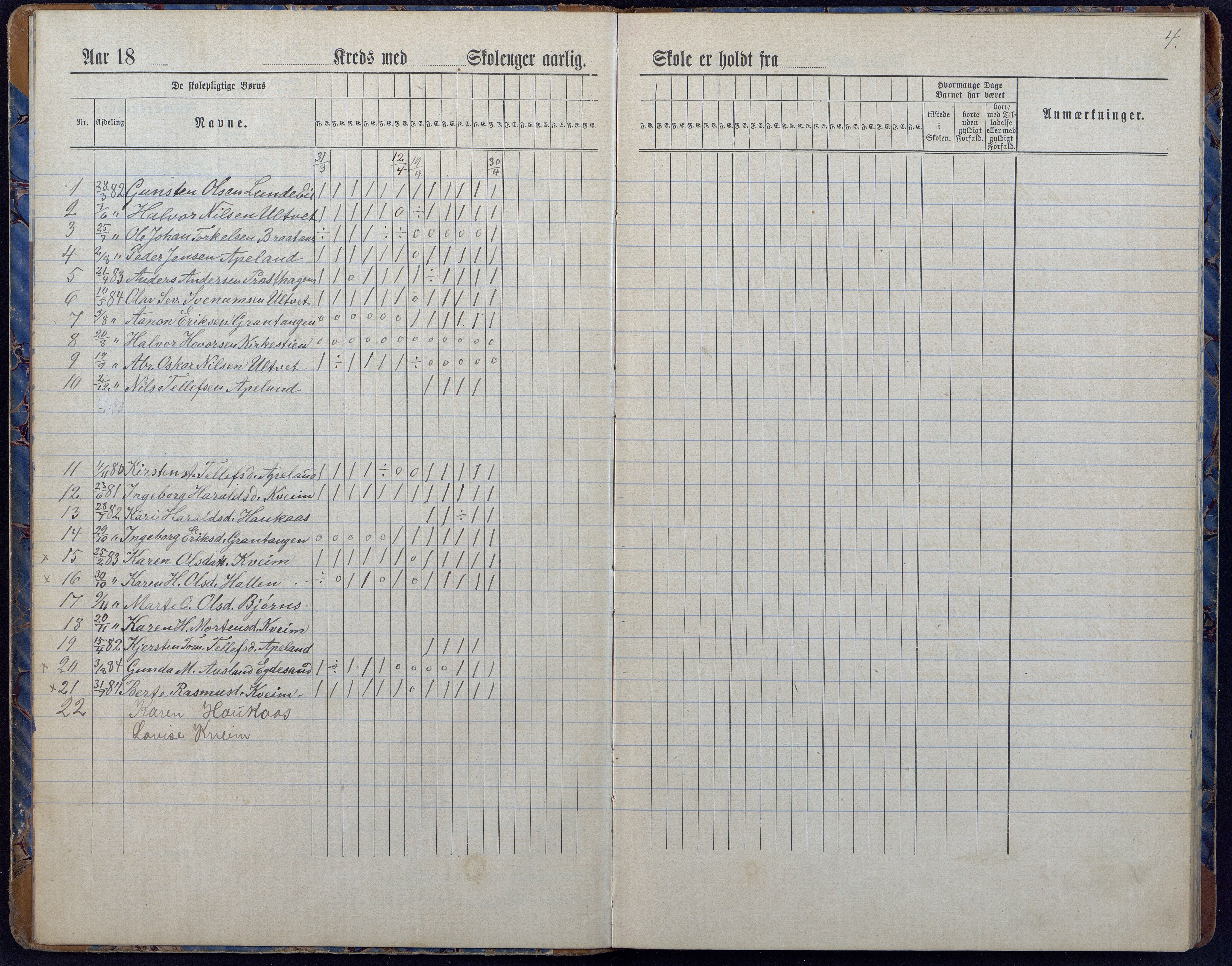 Gjerstad Kommune, Gjerstad Skole, AAKS/KA0911-550a/F01/L0008: Dagbok, 1892-1908, p. 6