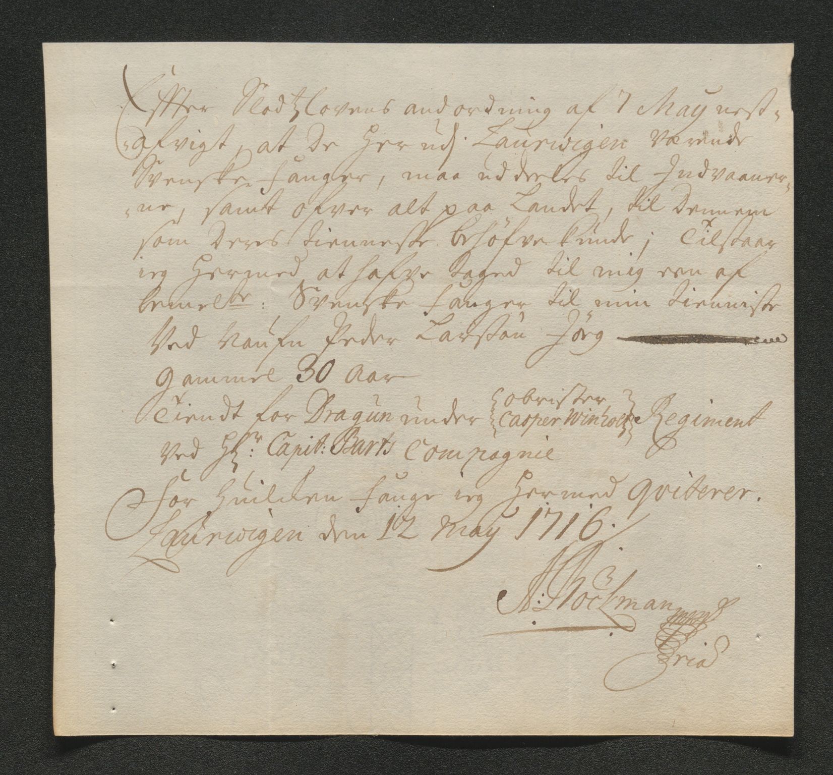 Larvik grevskap, AV/SAKO-A-1056/F/Ff/Ffb/L0018/0001: Brev / Spesielle saker, 1716-1748, p. 120