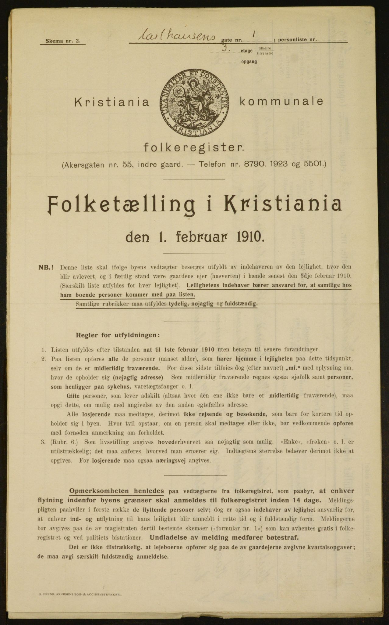 OBA, Municipal Census 1910 for Kristiania, 1910, p. 34396